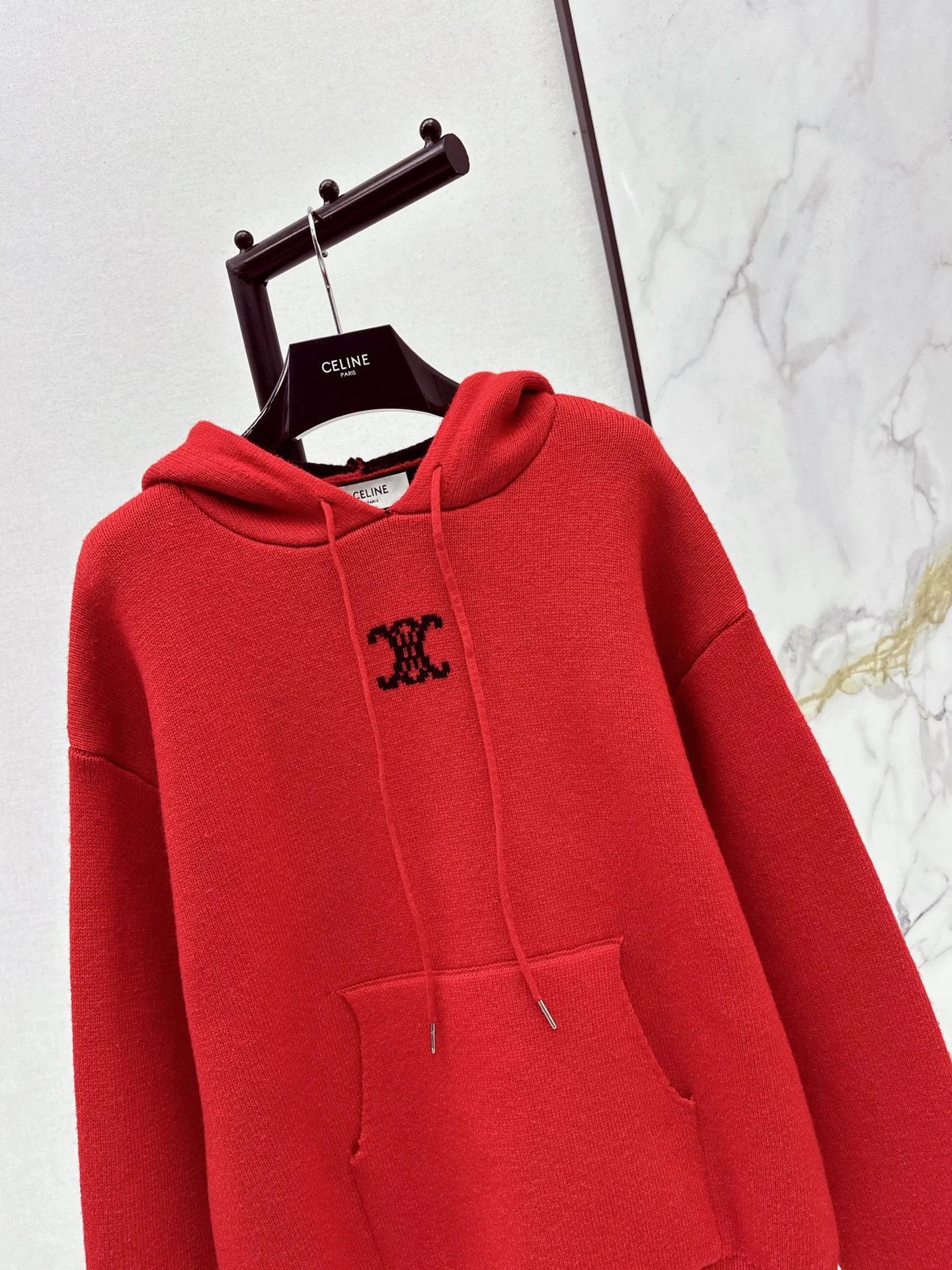 Celi 26ss hooded jacquard sweater