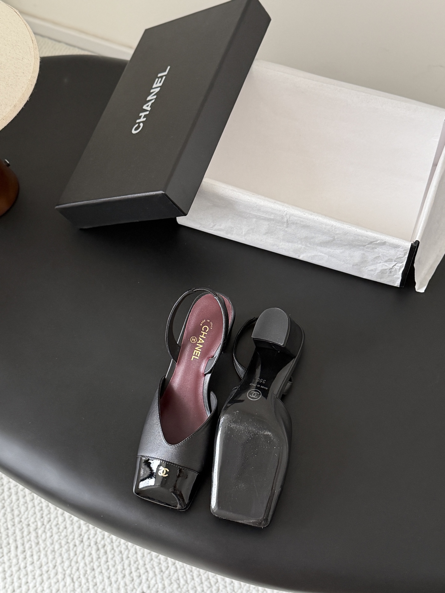 Chan two-tone slingback pumps
