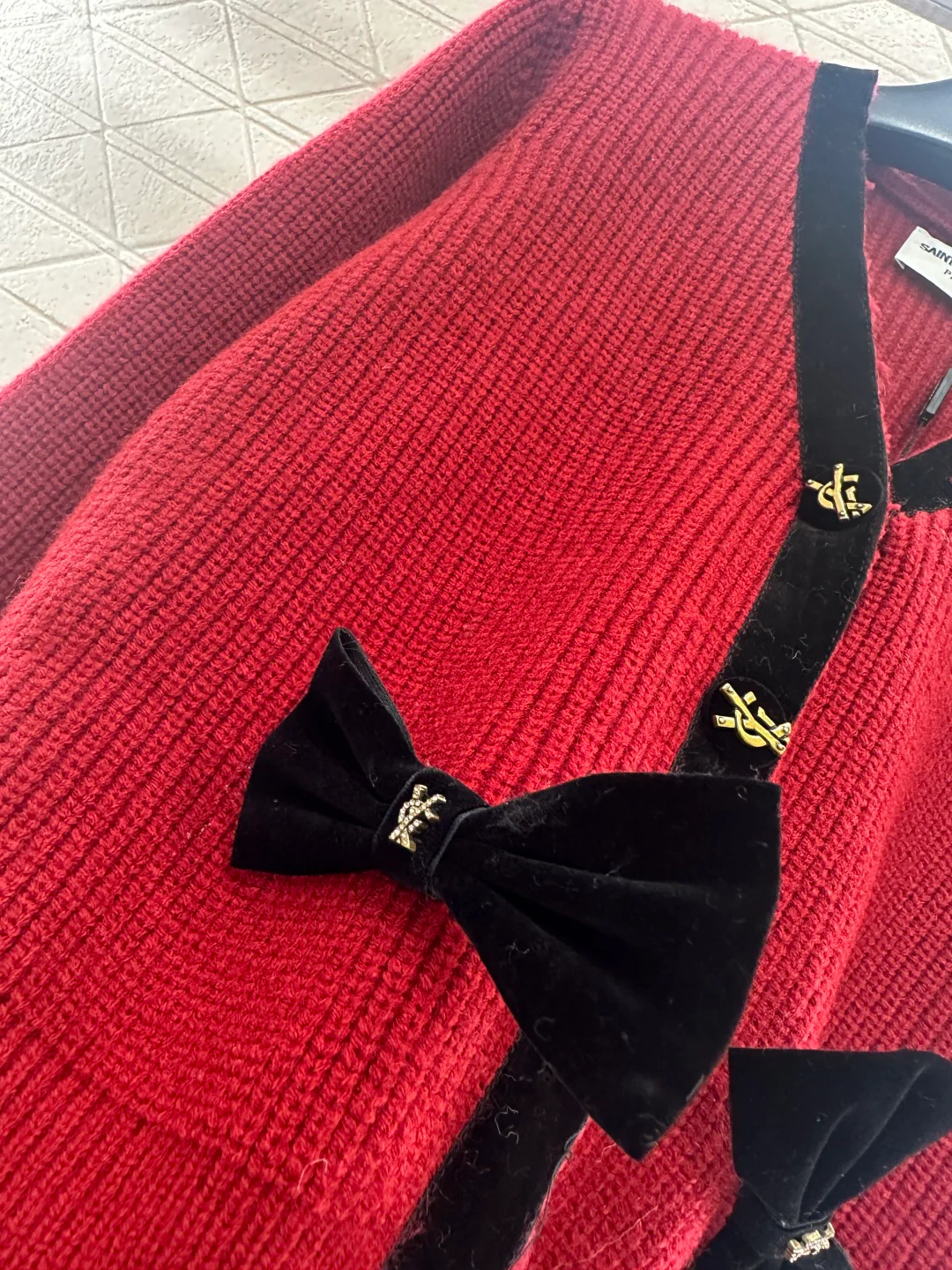 Saint 25fw bow knit cardiagn