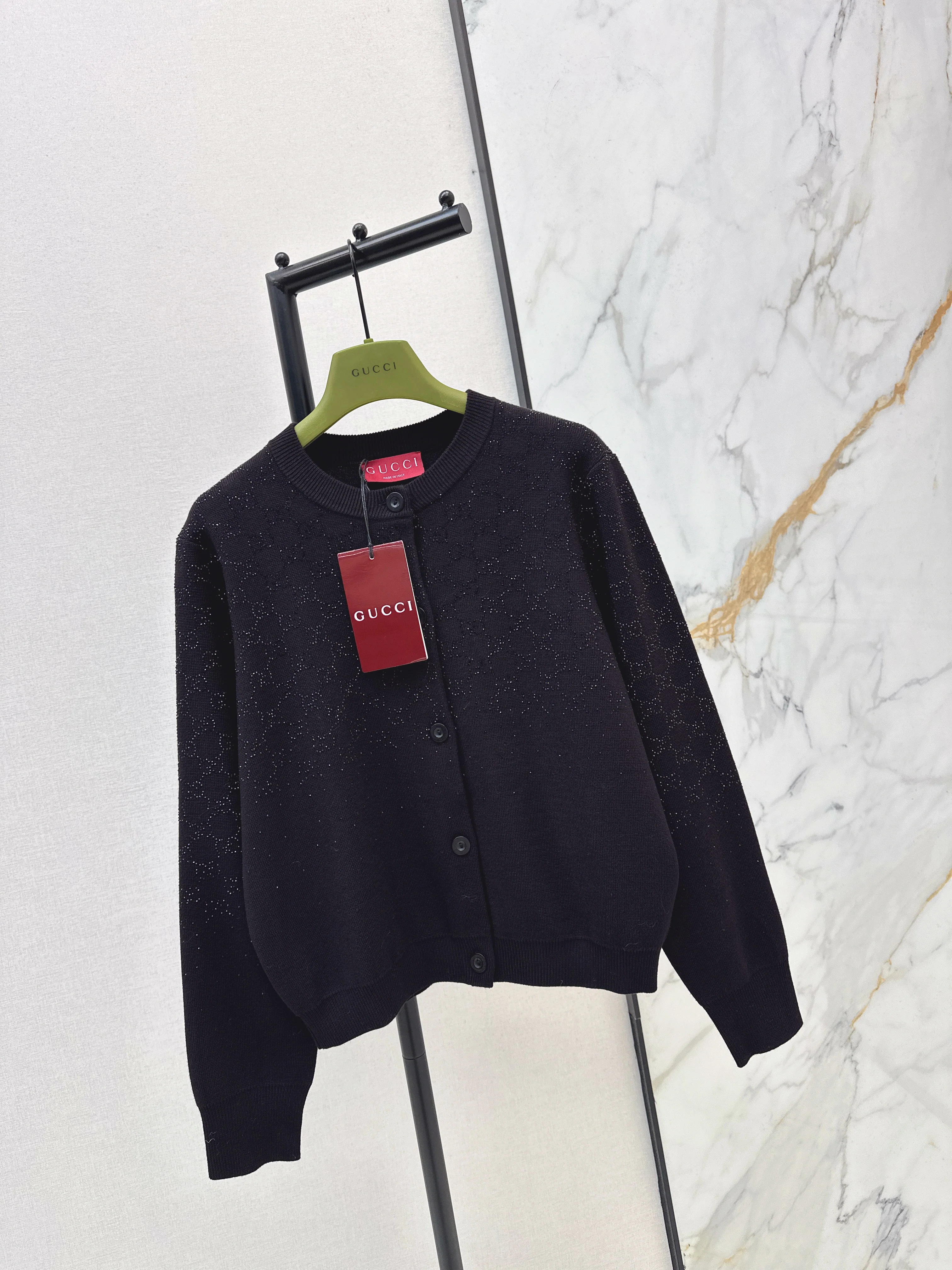Gucc 26ss rhinestone cardigan
