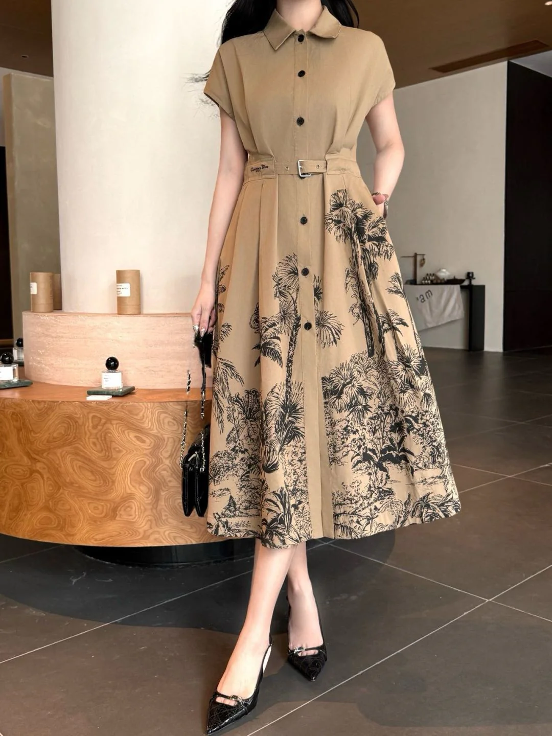 CD 26ss print shirt dress