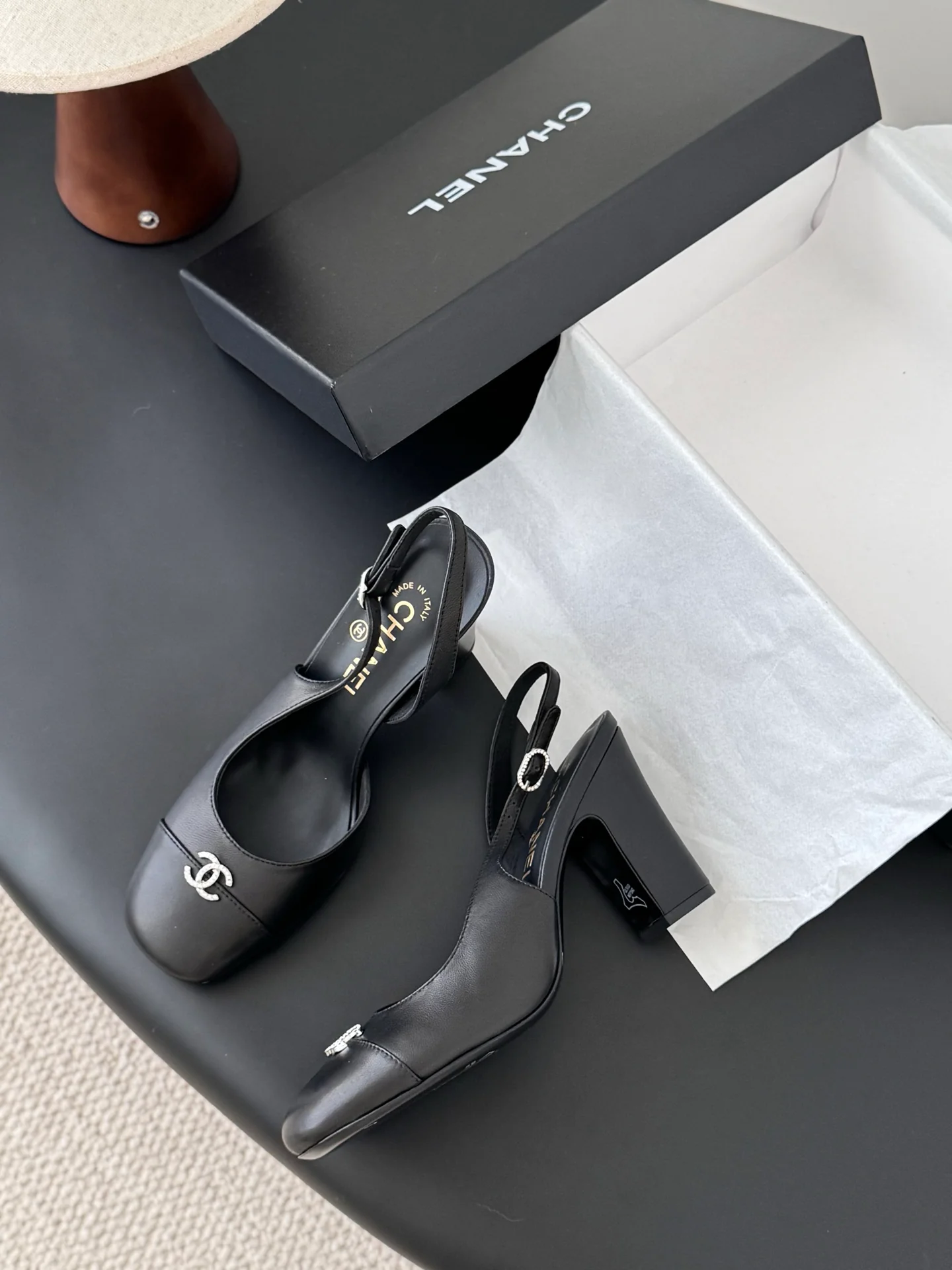 Chan 25fw slingback mary jane chunky heels
