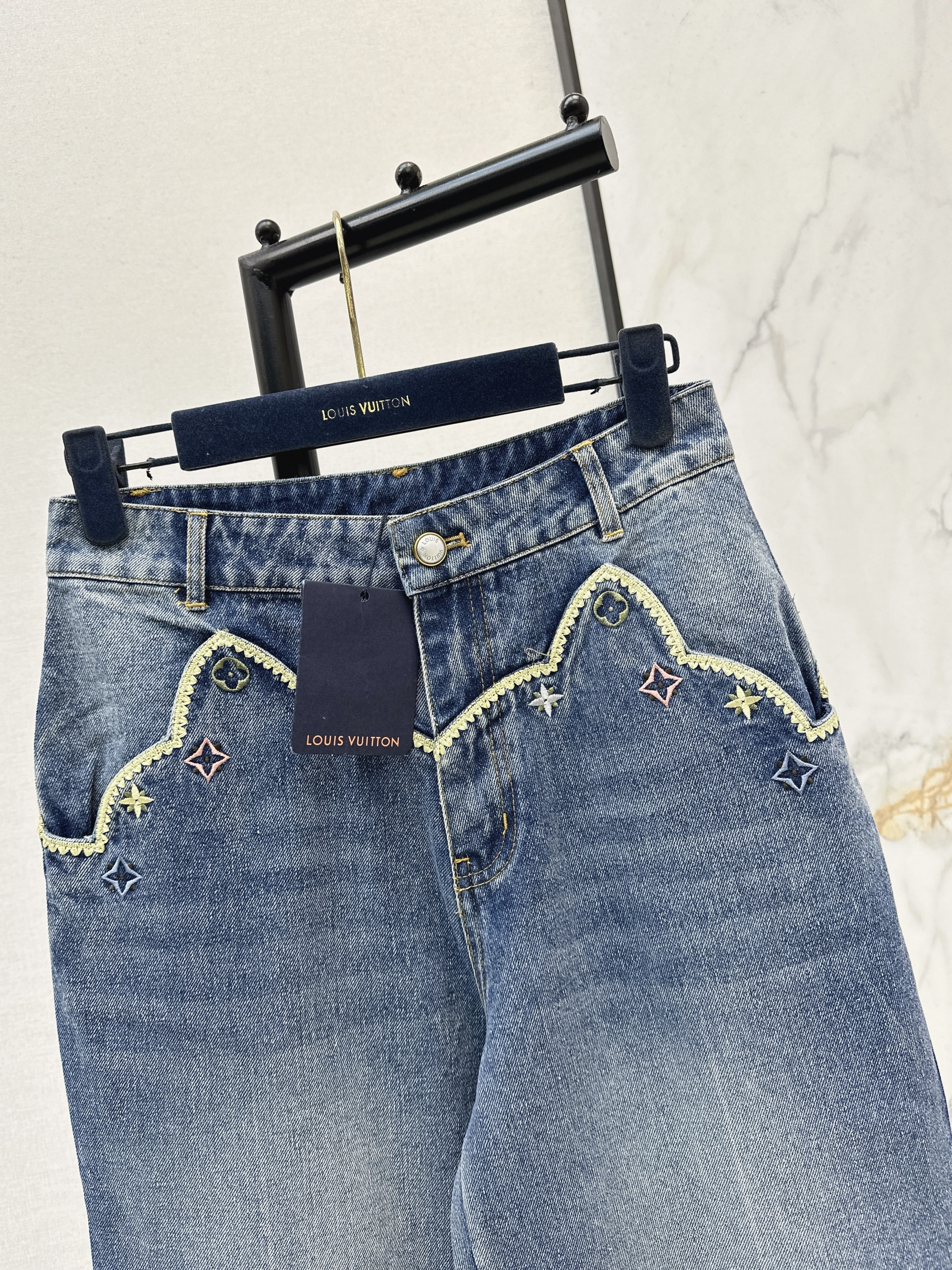 Lous 26ss embroidery jeans