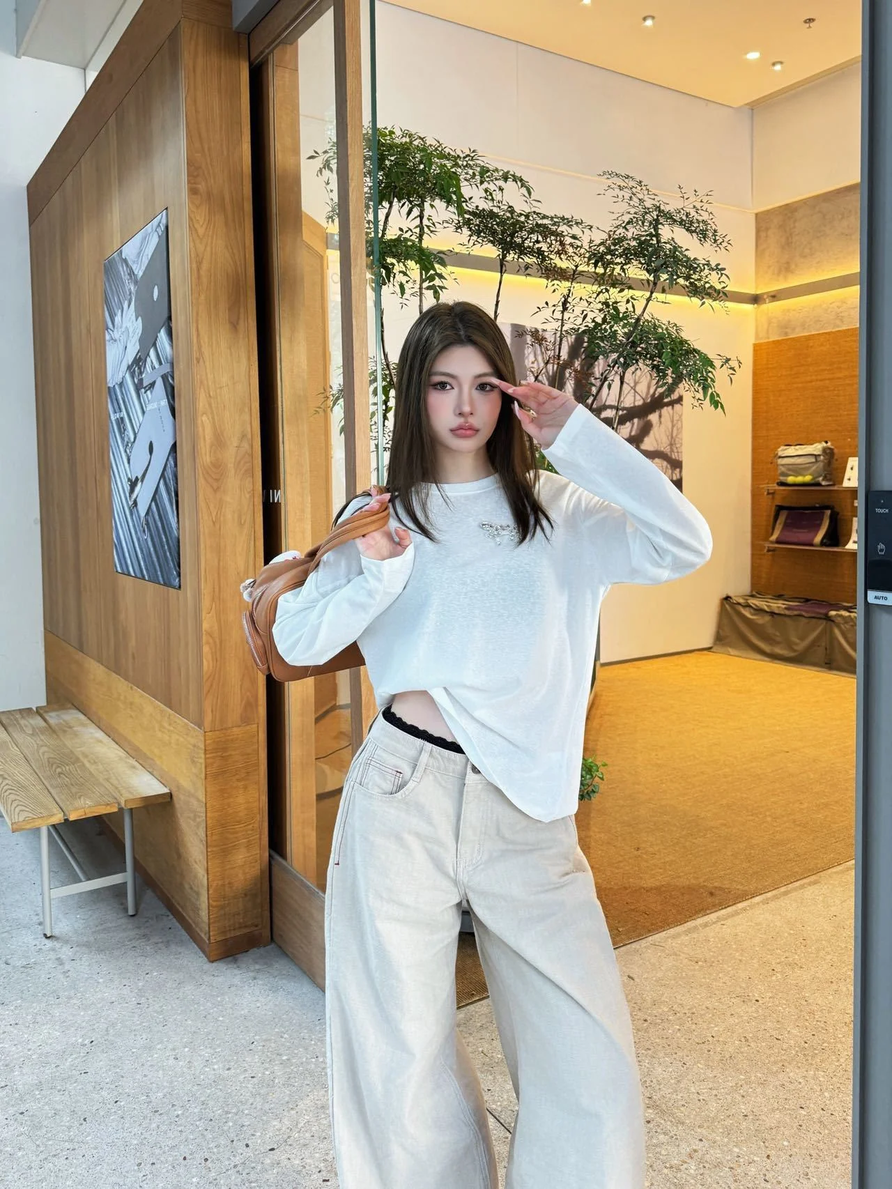 Miu 26ss rhinestone tee