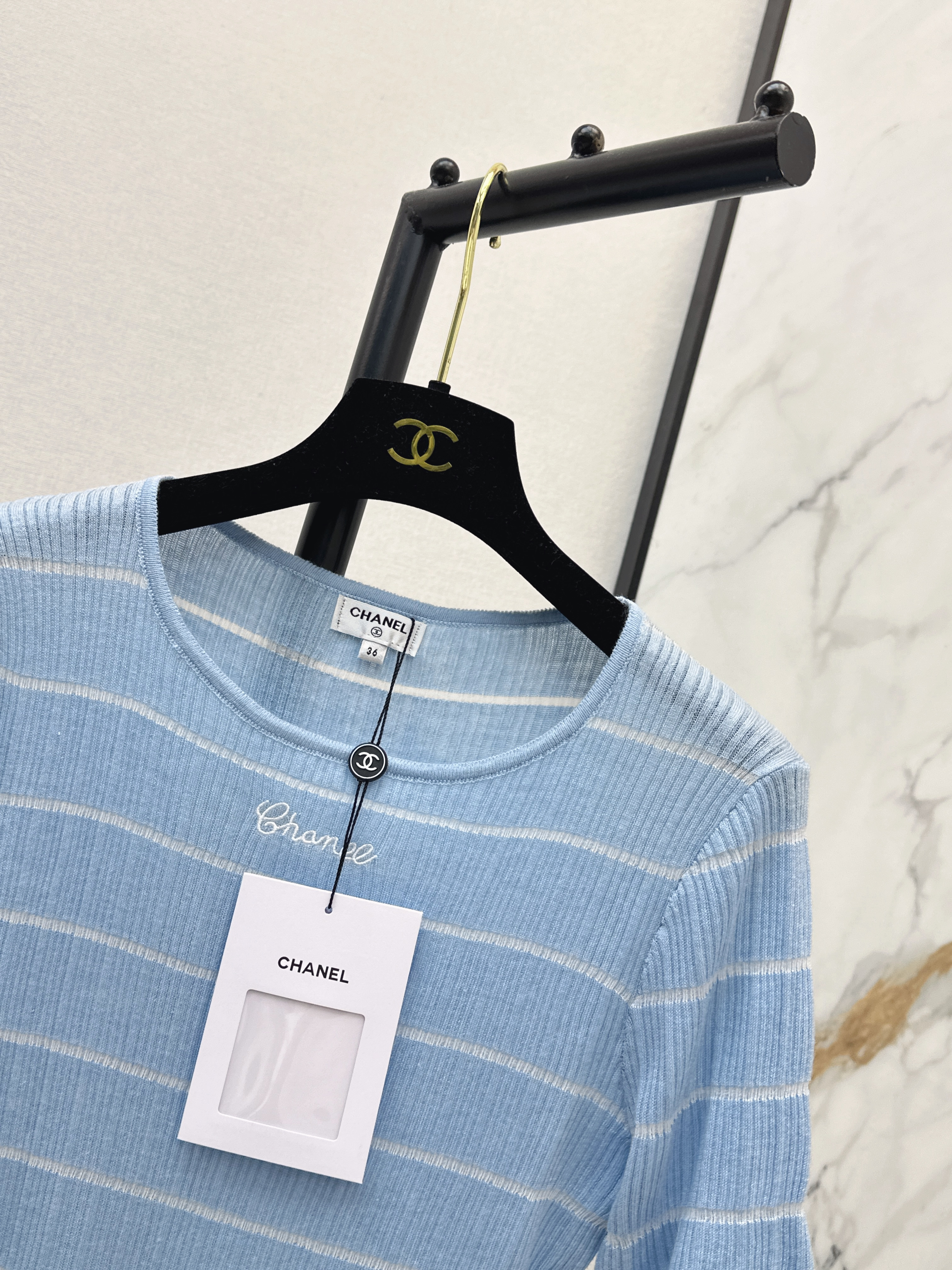 Chan 26ss stripe knitwear