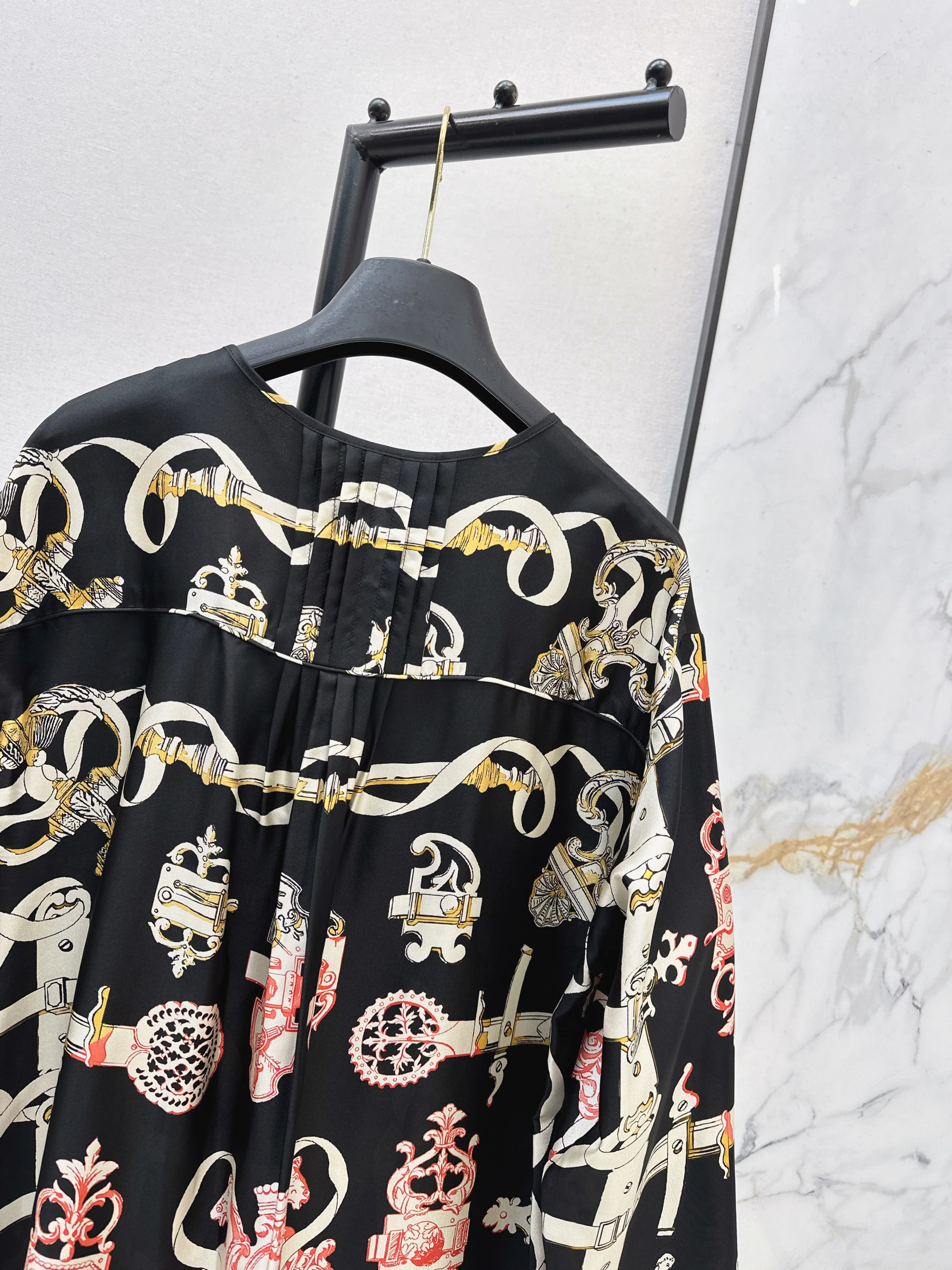 Herm 26ss print silk dress