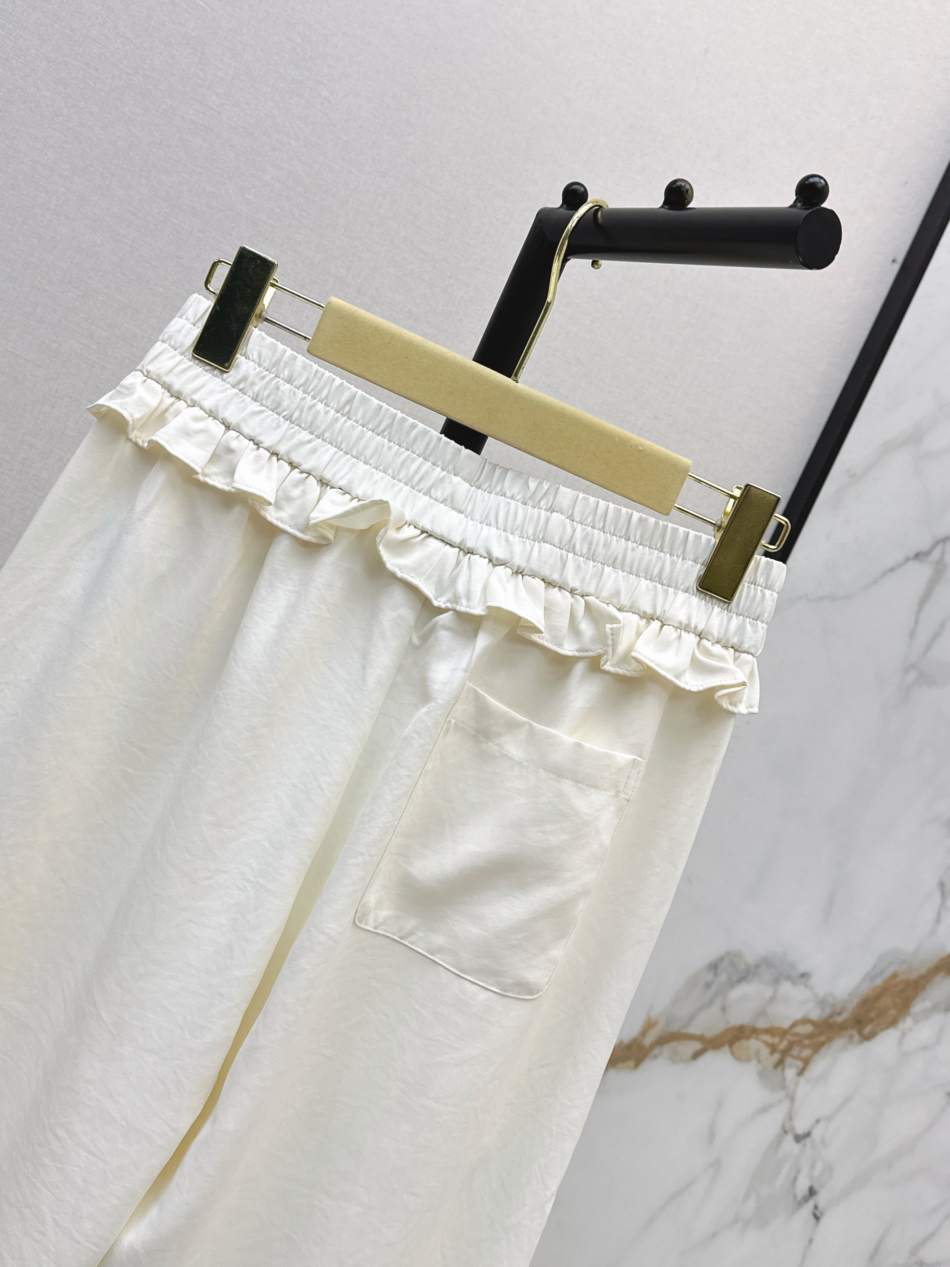 Miu 26SS Elastic-Waist Wide-Leg Pants