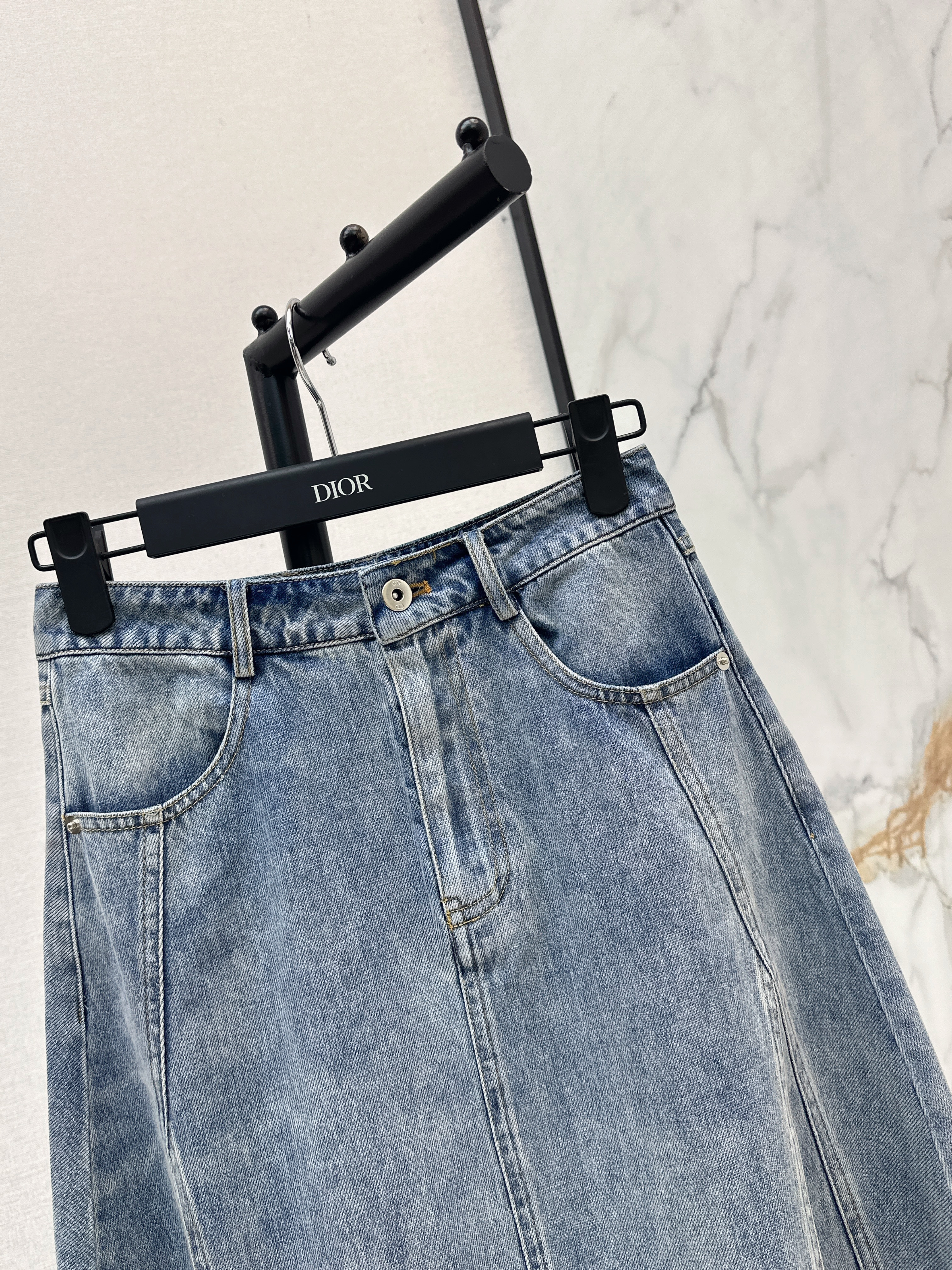 CD 26ss gradient denim a-line skirt
