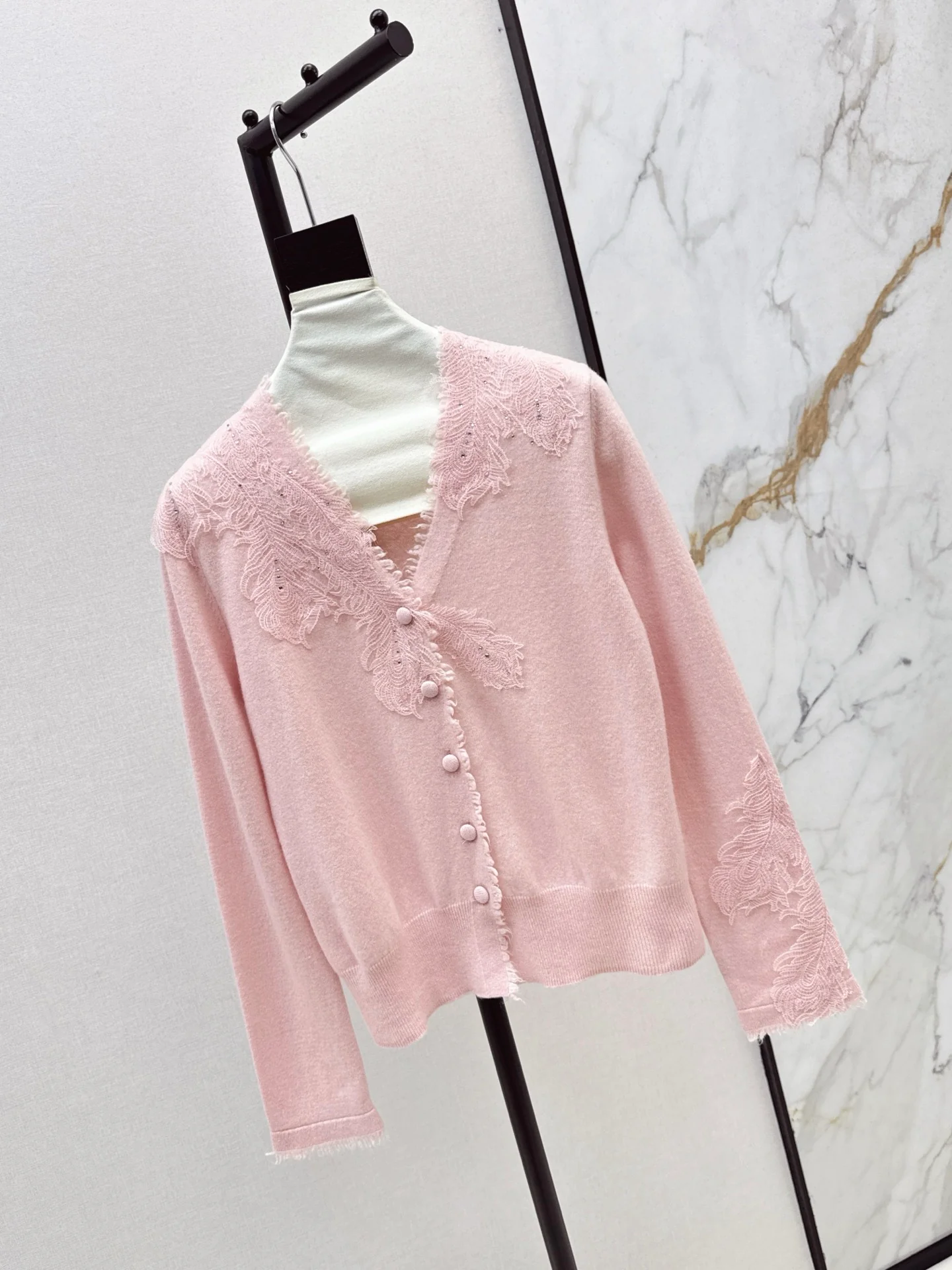 Es 25fw rhinestone cardigan