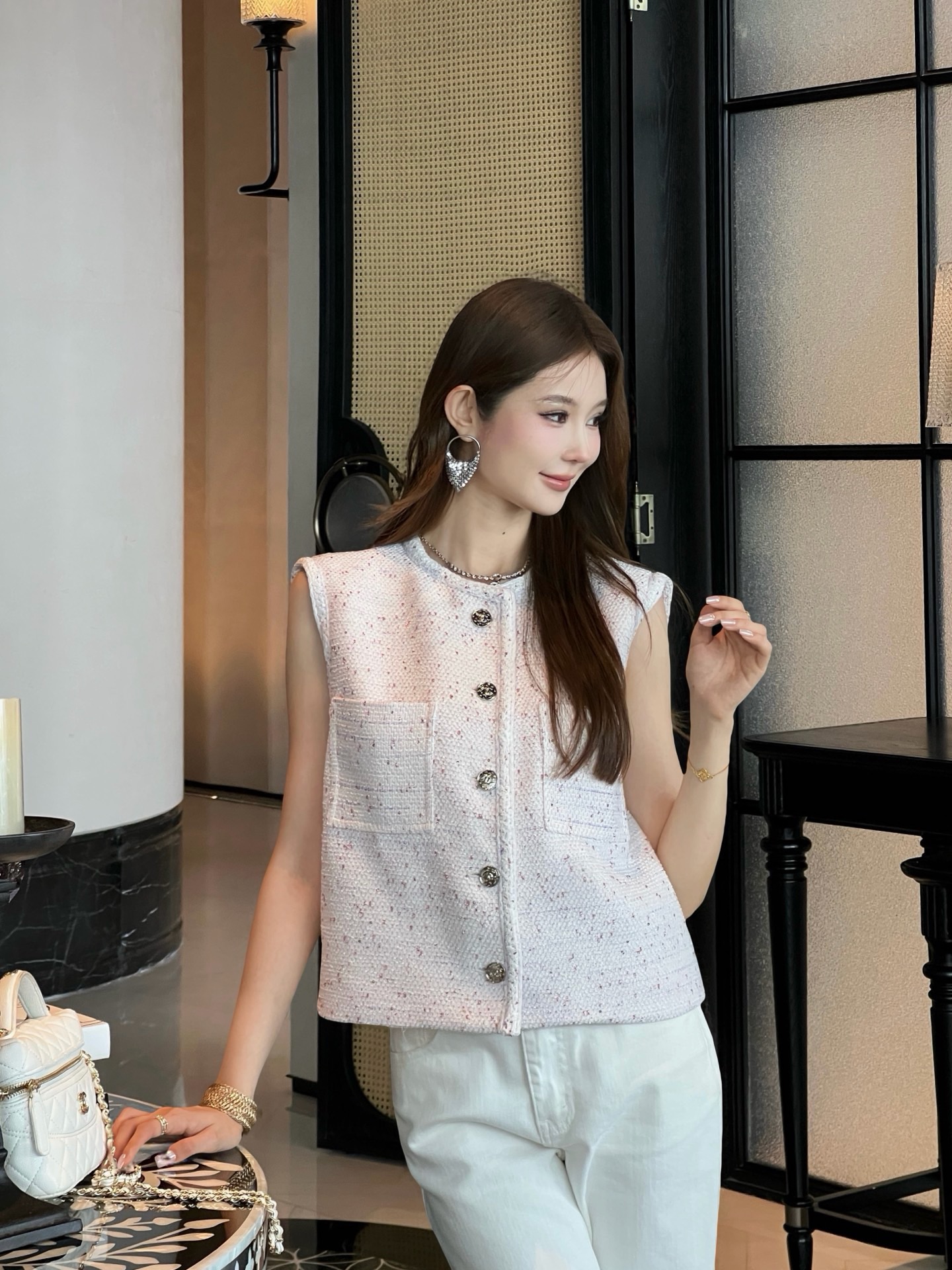 Chan 26ss woven vest