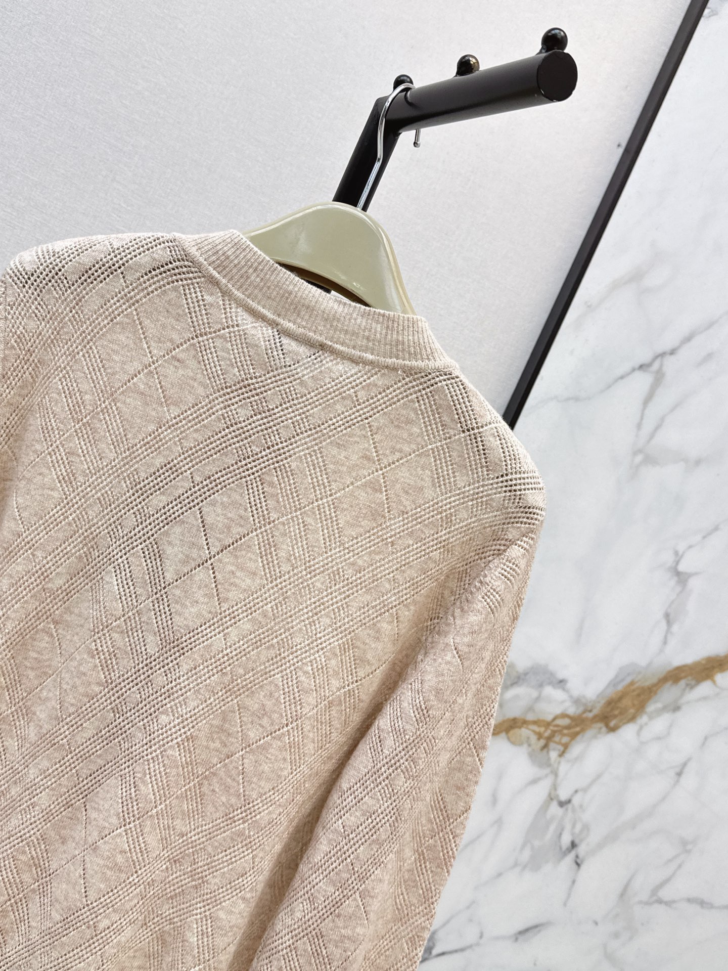 Bur 26ss check jacquard knit cardigan