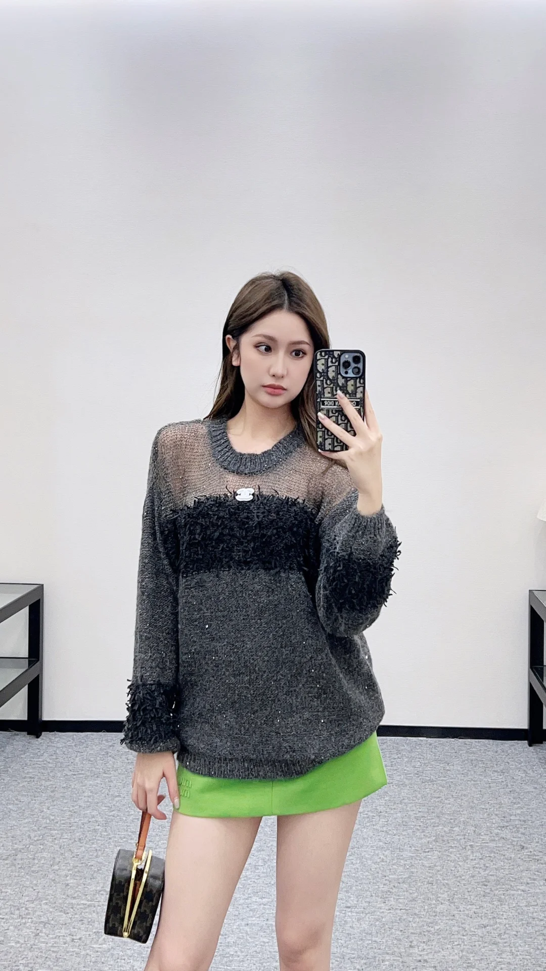 Chan 26ss hollow contract sweater