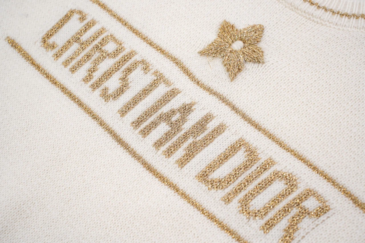 D 25ss wool embroidered knitted t-shirt