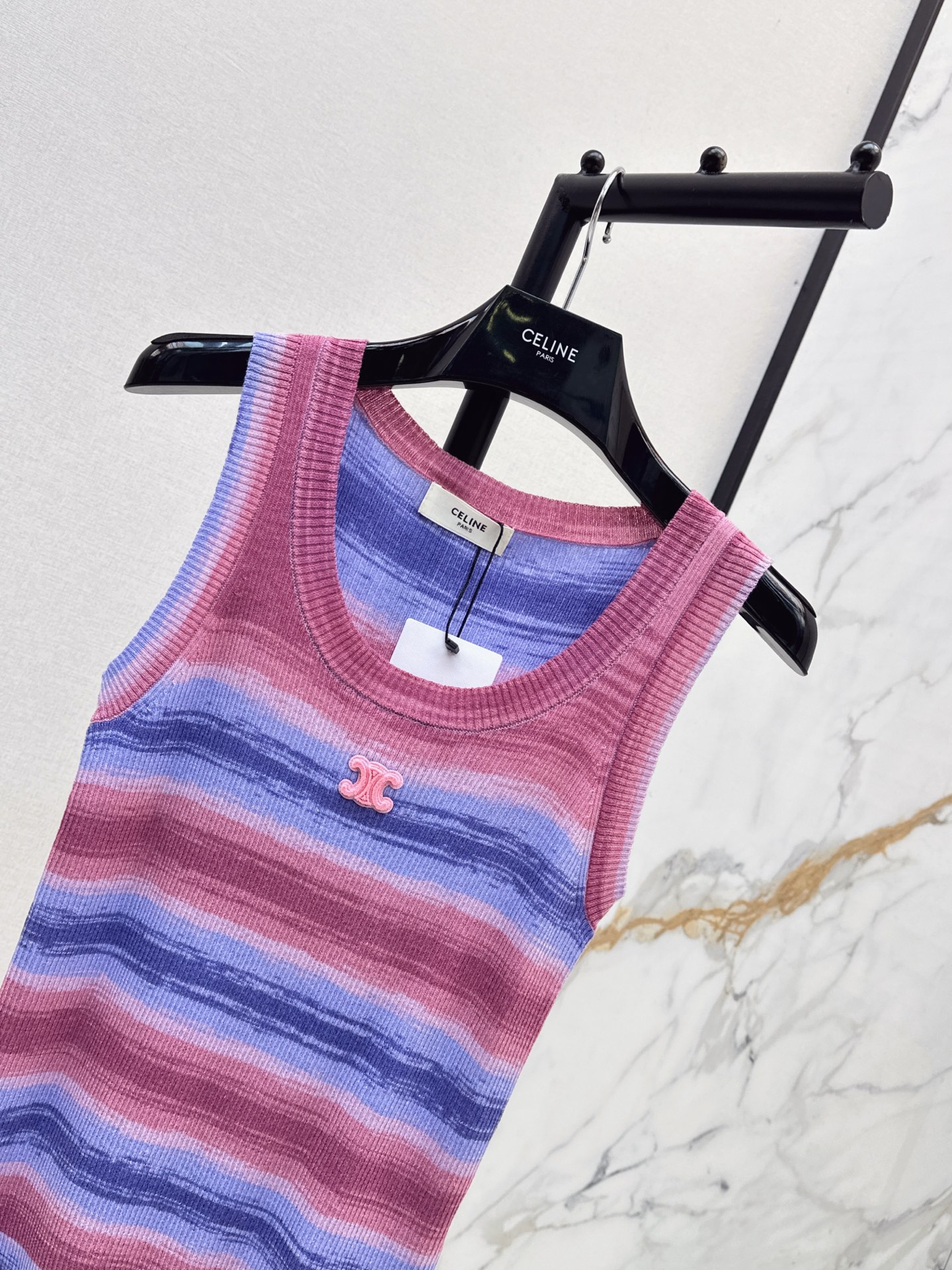 Celi 26ss stripe knit vest