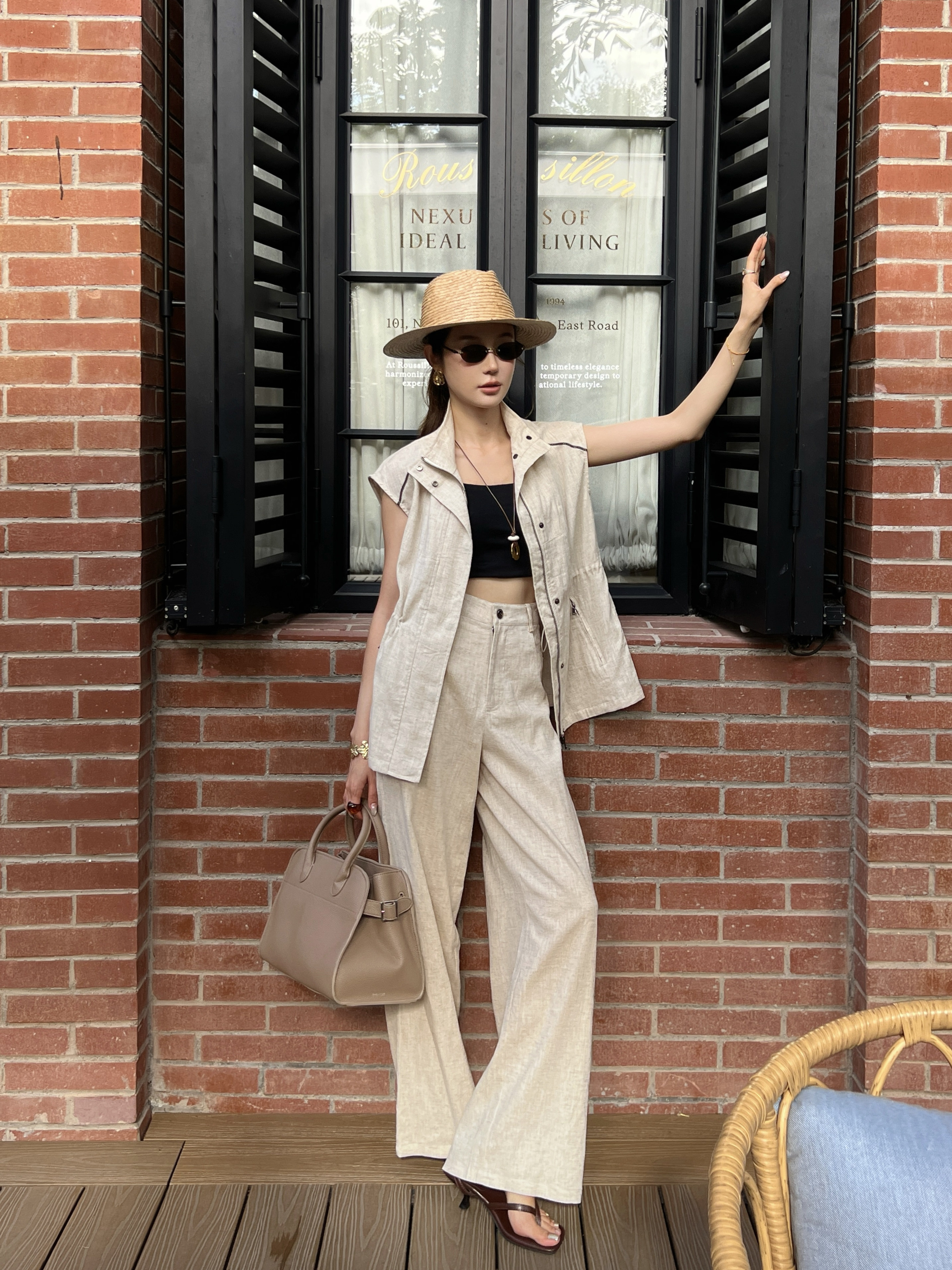 Brun 26ss drawstring waistcoat