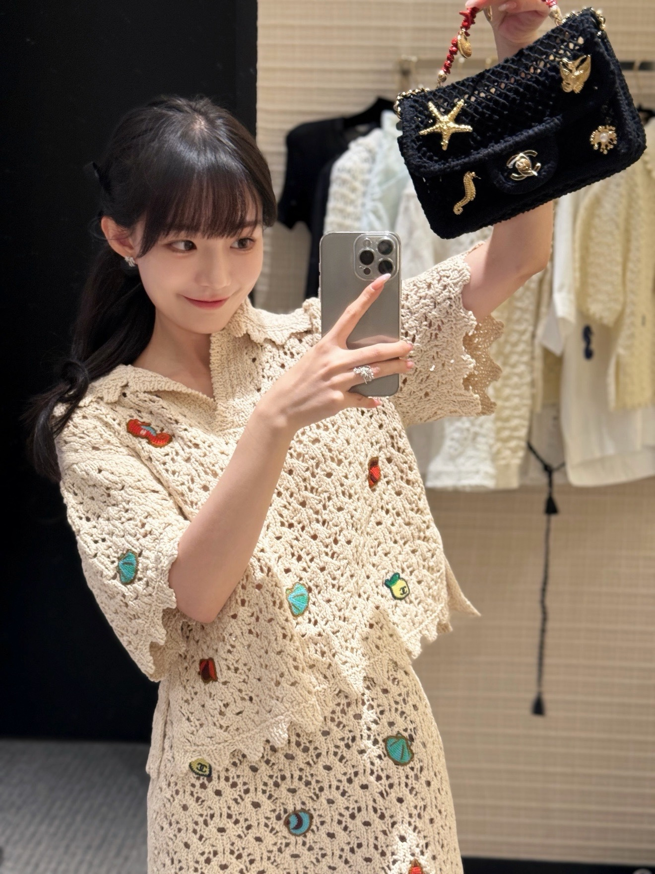 Chan 26ss beach embroidery top