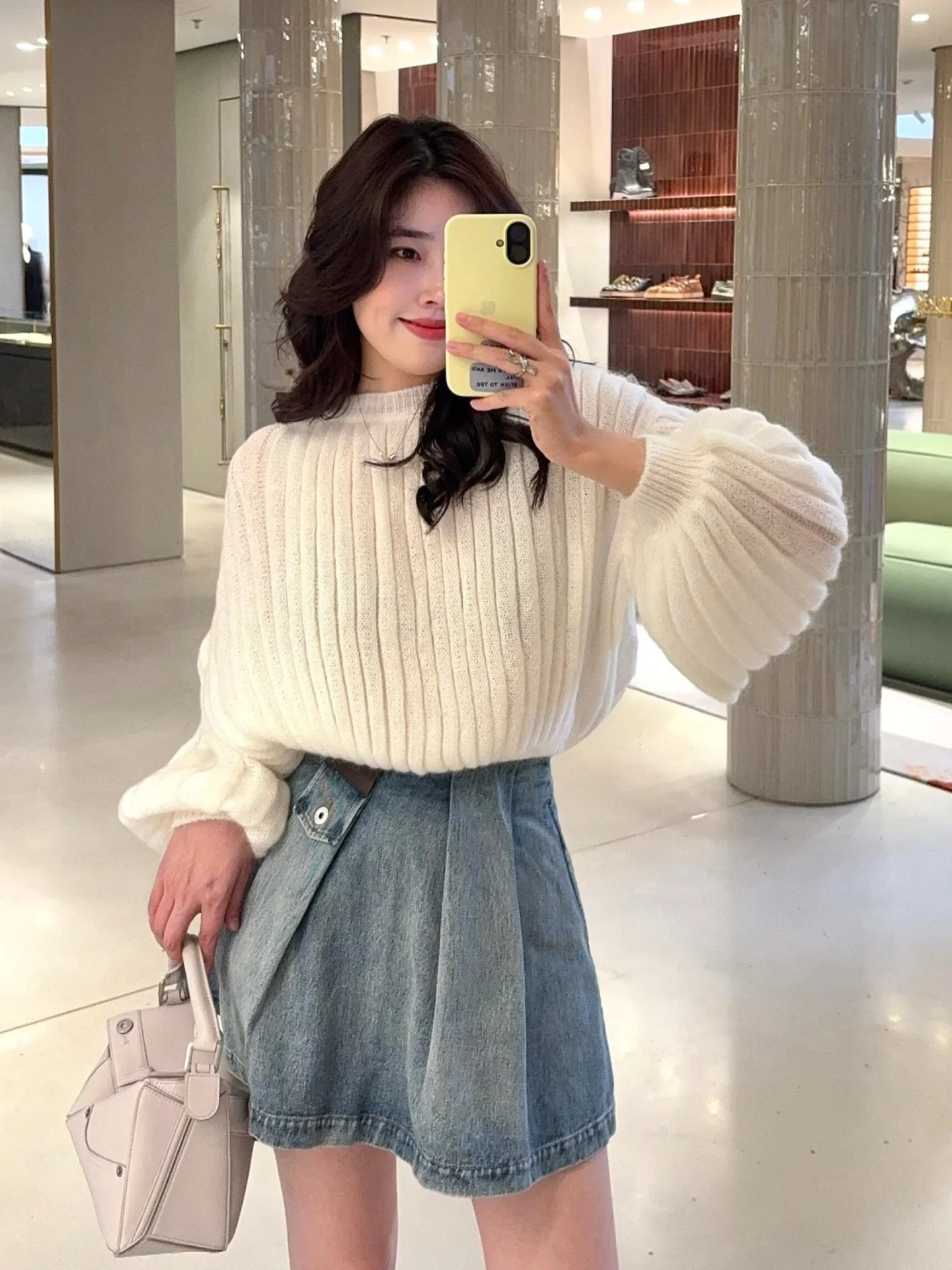 Loe 26ss lantern sleeve sweater