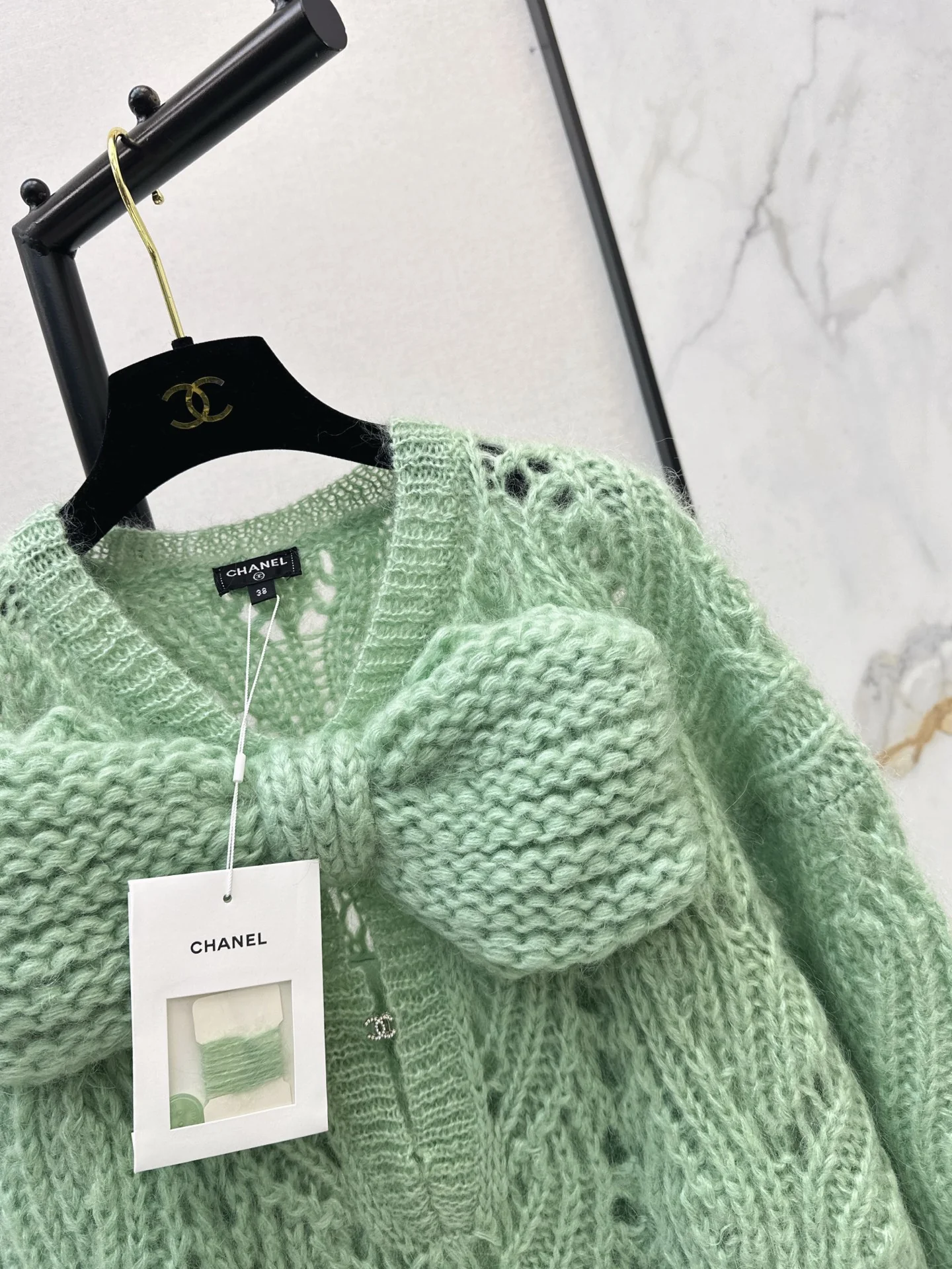 Chan 26ss knit bow dress