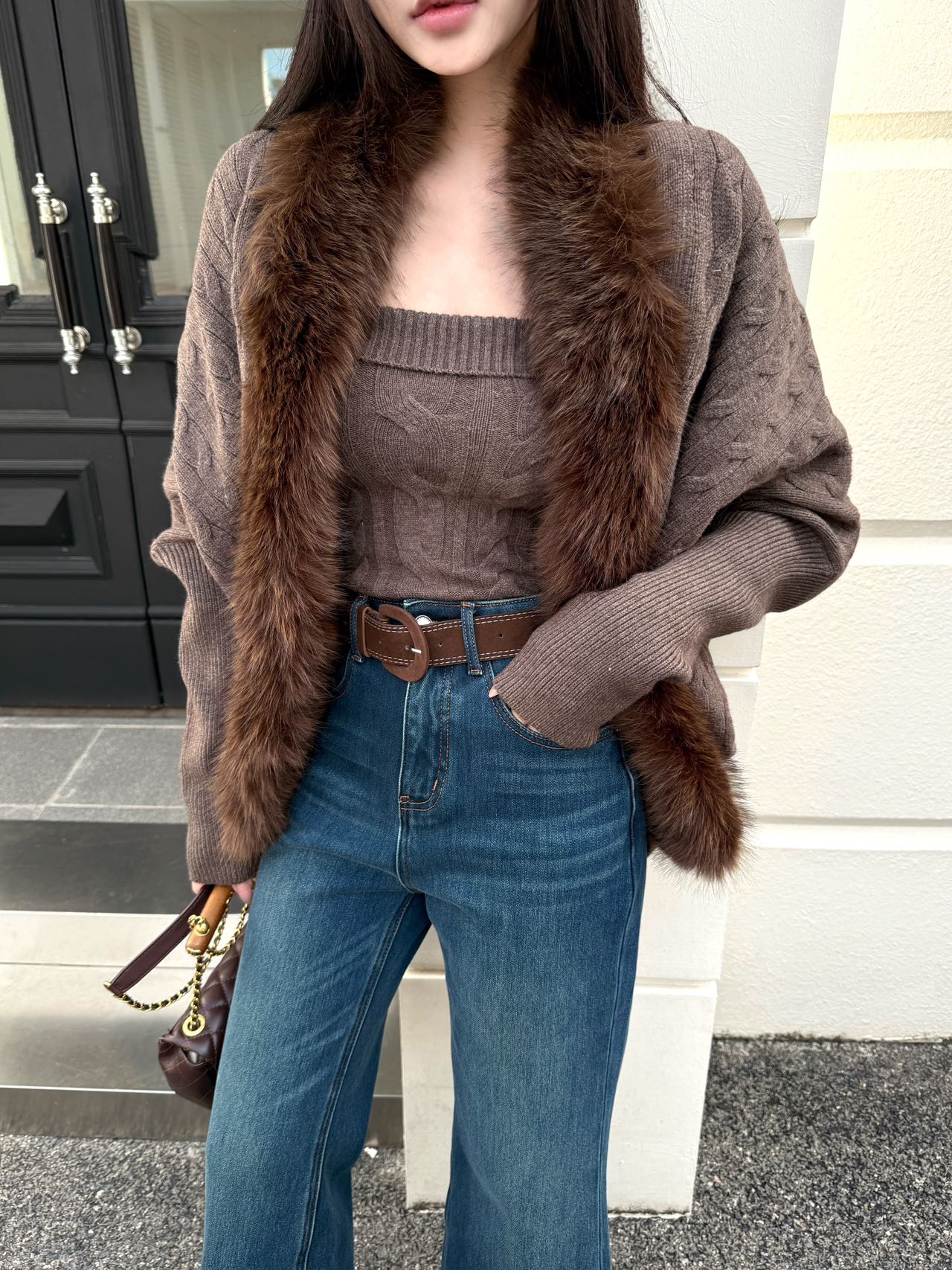 Miu 25fw knit tank top cardigan