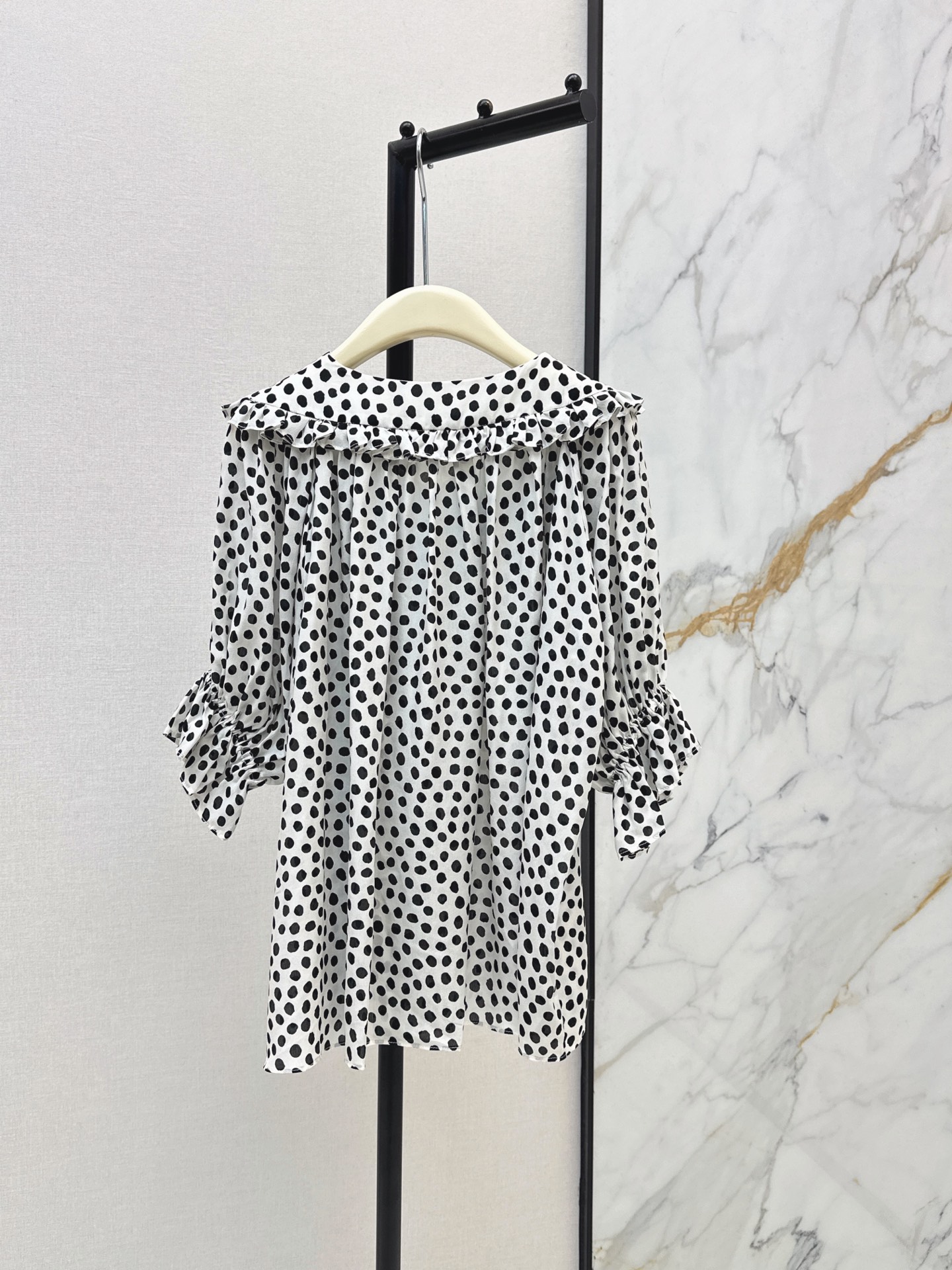 Chlo 26ss Polka Dot Ruffle Blouse