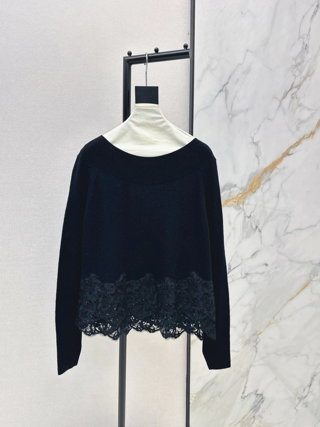 ES 26ss embroidery lace sweater