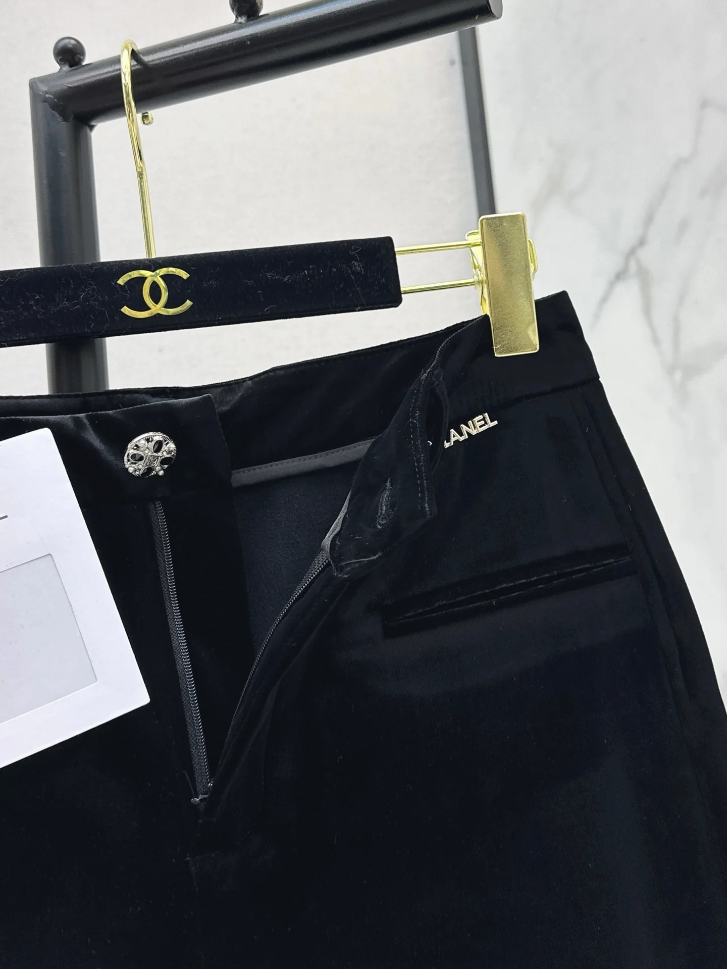 Chan 26ss velvet wide-leg pants