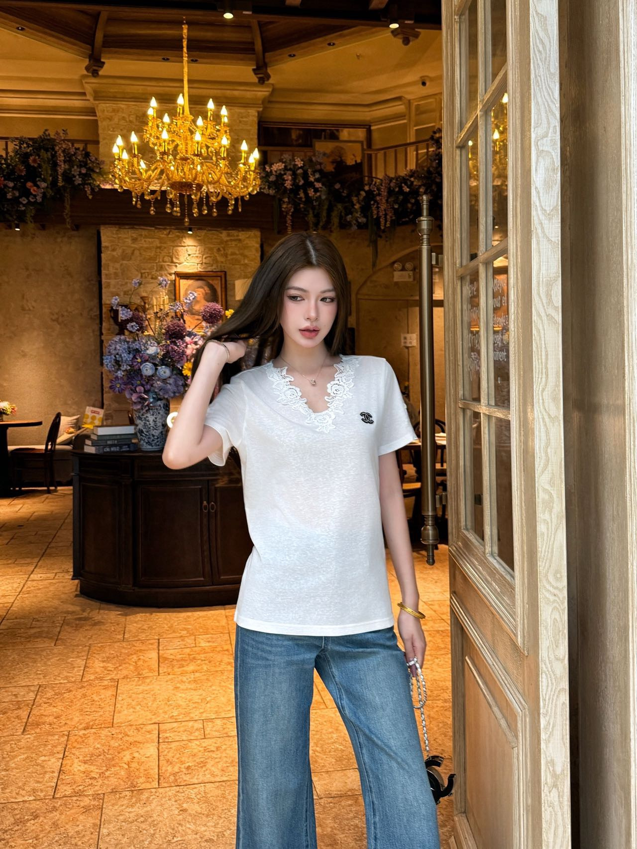 Chan 26ss contract lace t-shirt