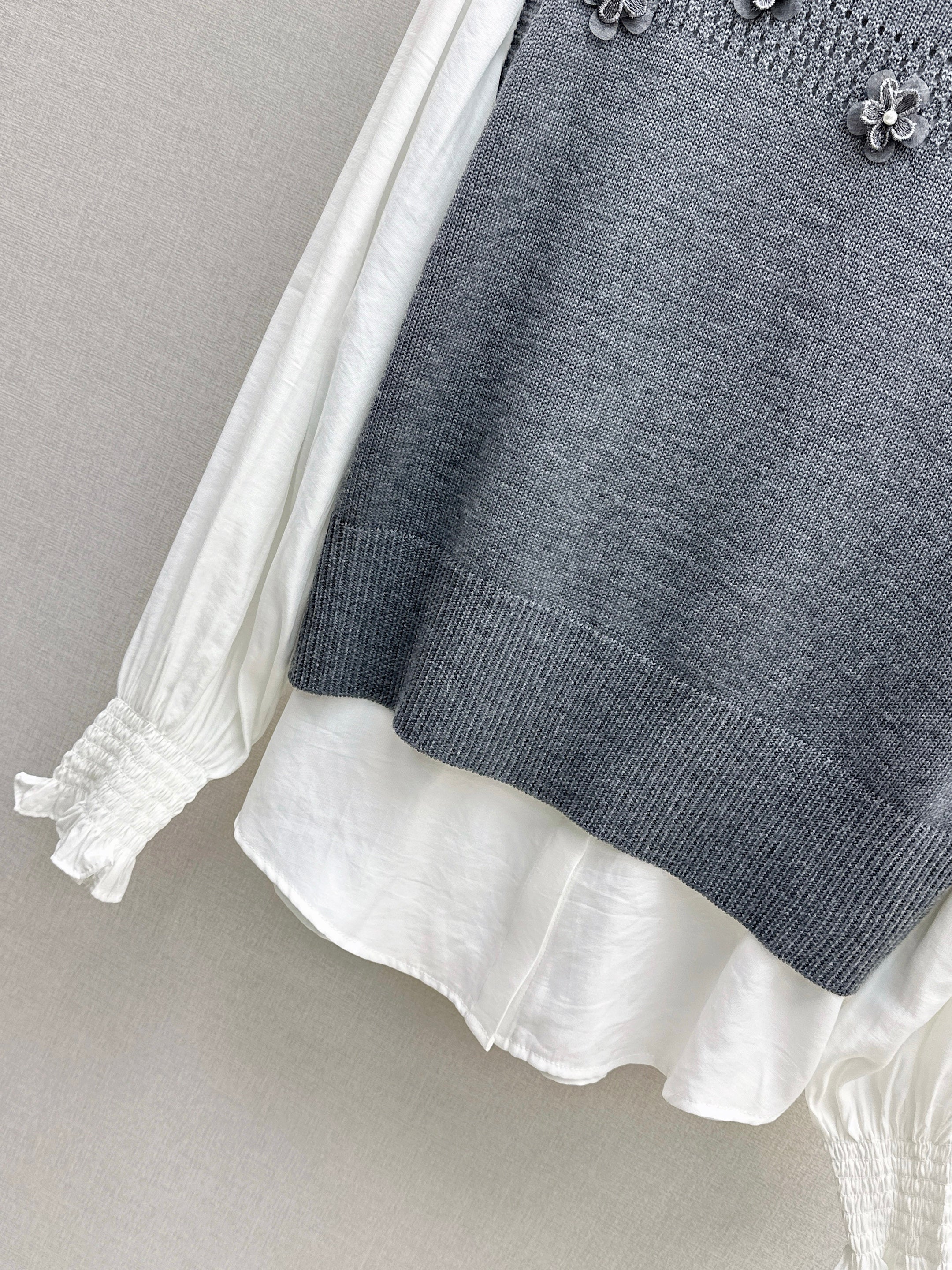 Chan 26ss elegant shirts knit vest