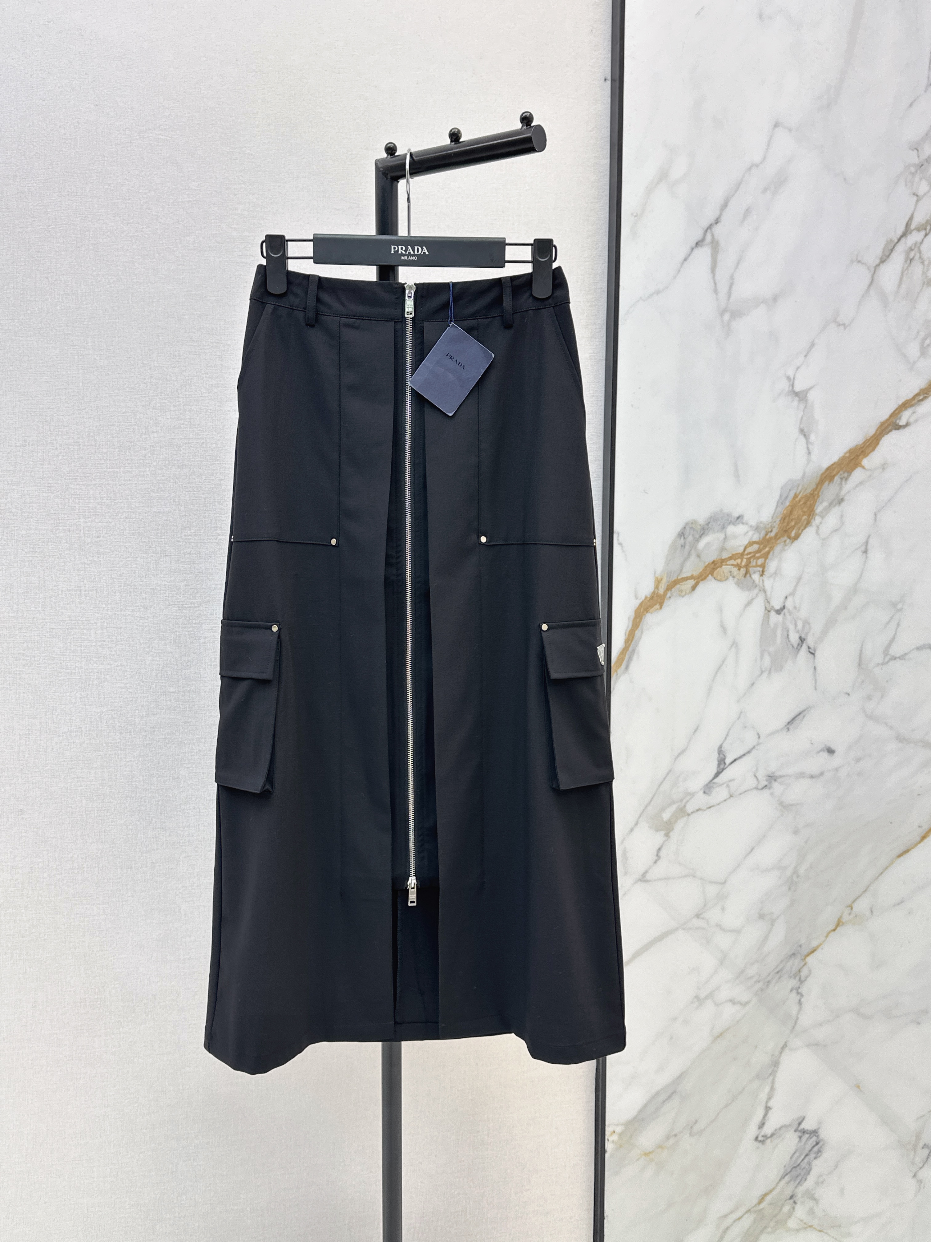 Pra 26ss zip-up skirt