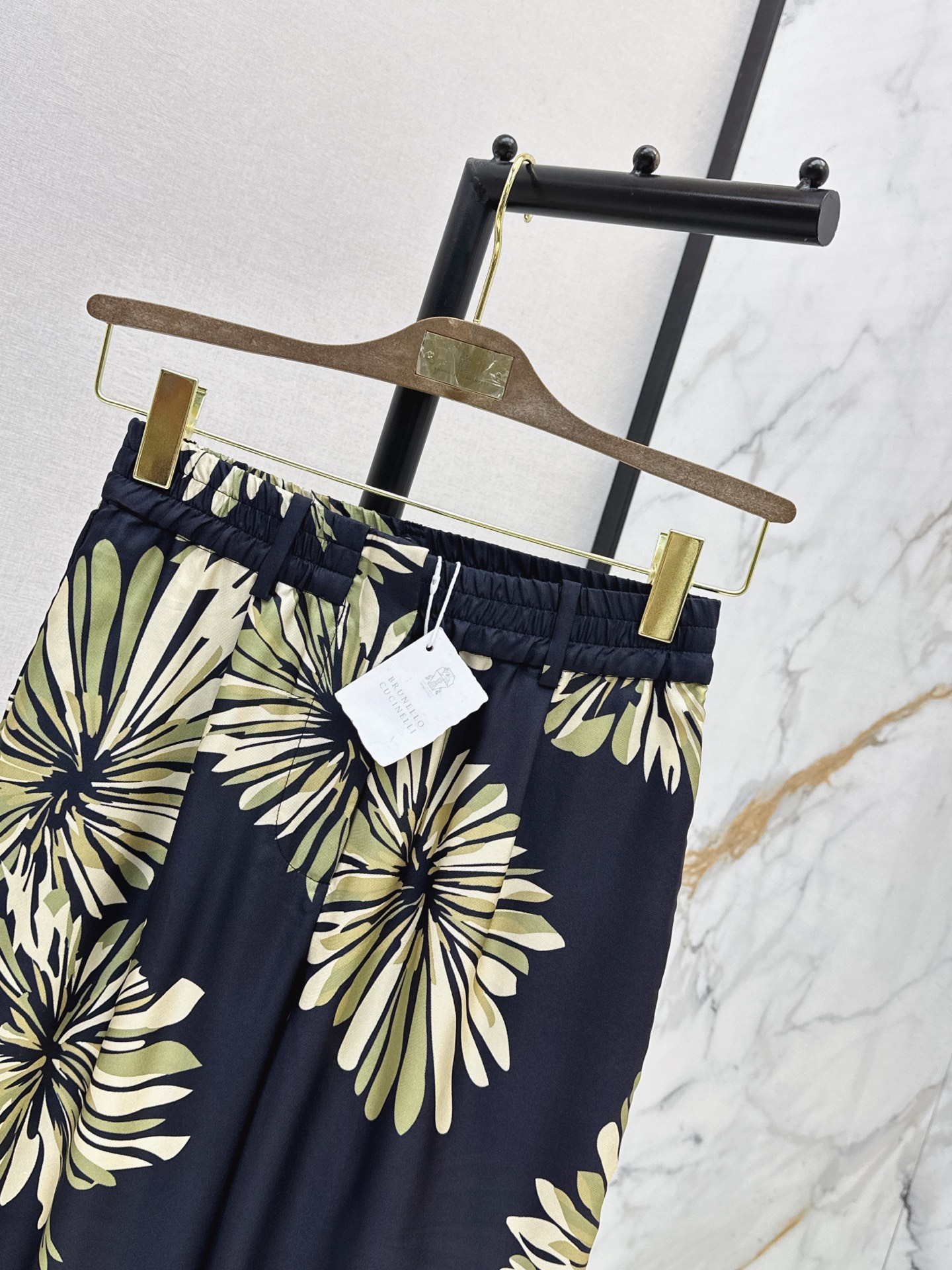Brun 26ss print silk pants