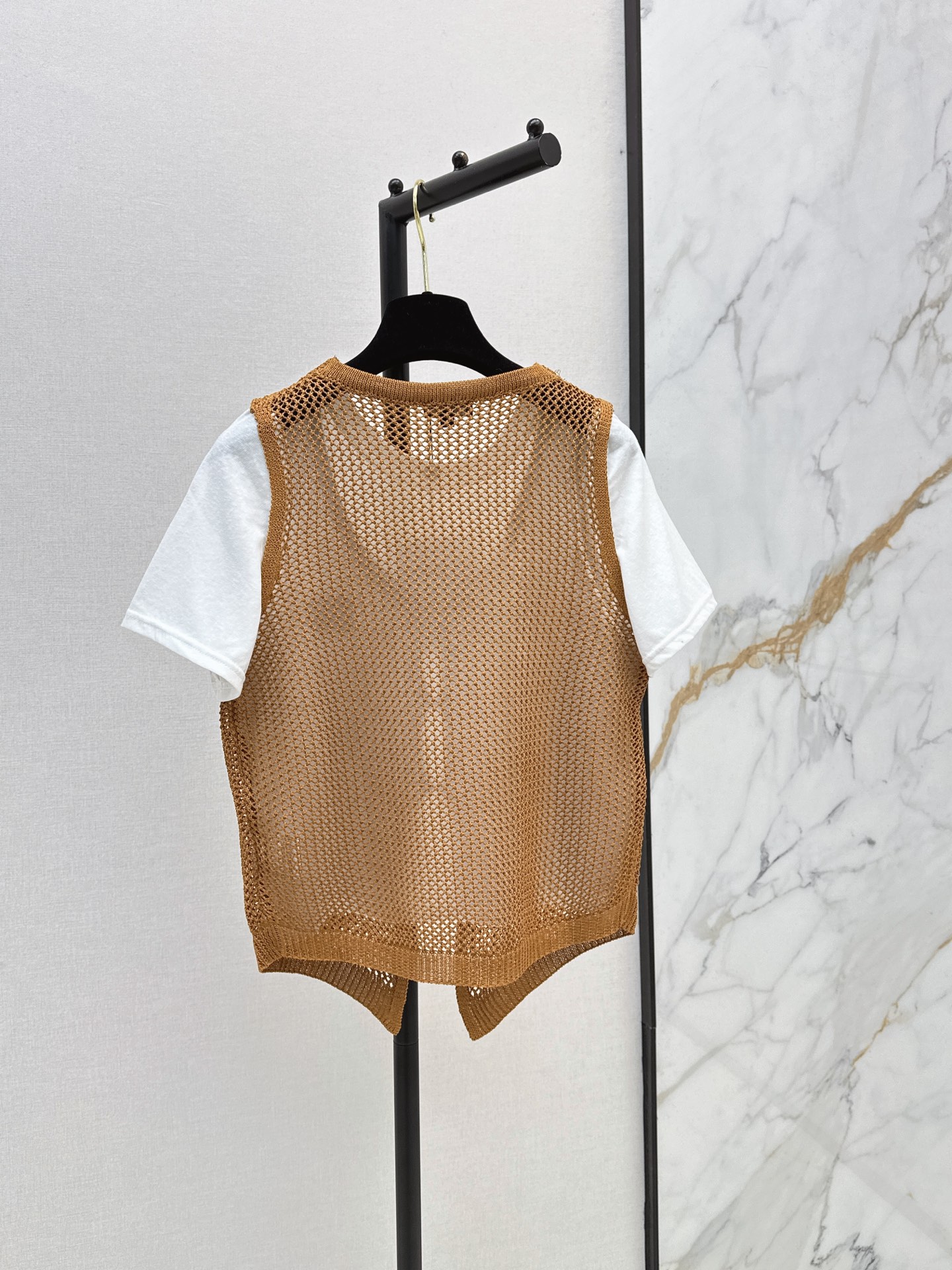 Chan 26ss hollow knit waistcoat