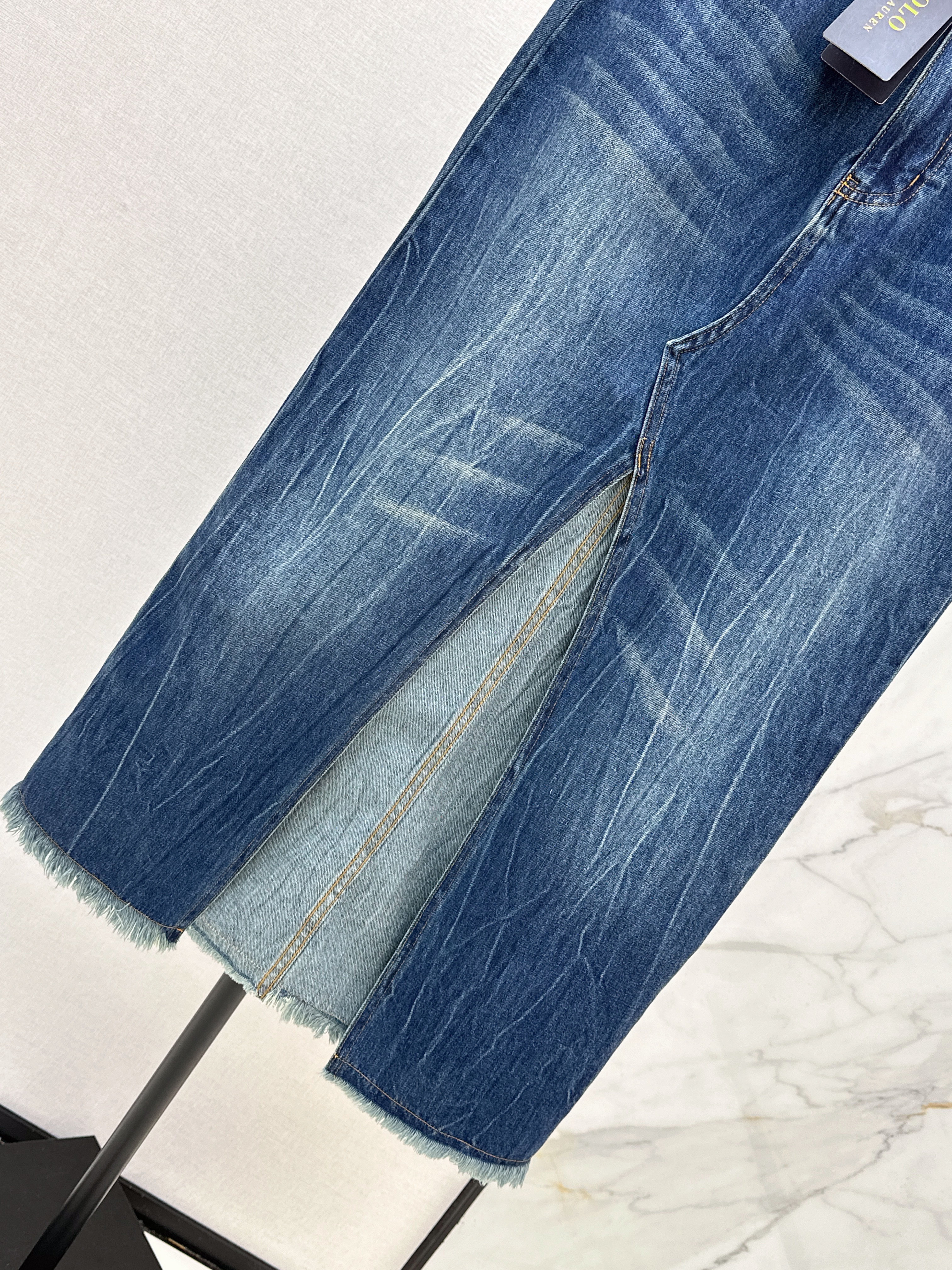 Ralp 26ss front-slit denim skirt
