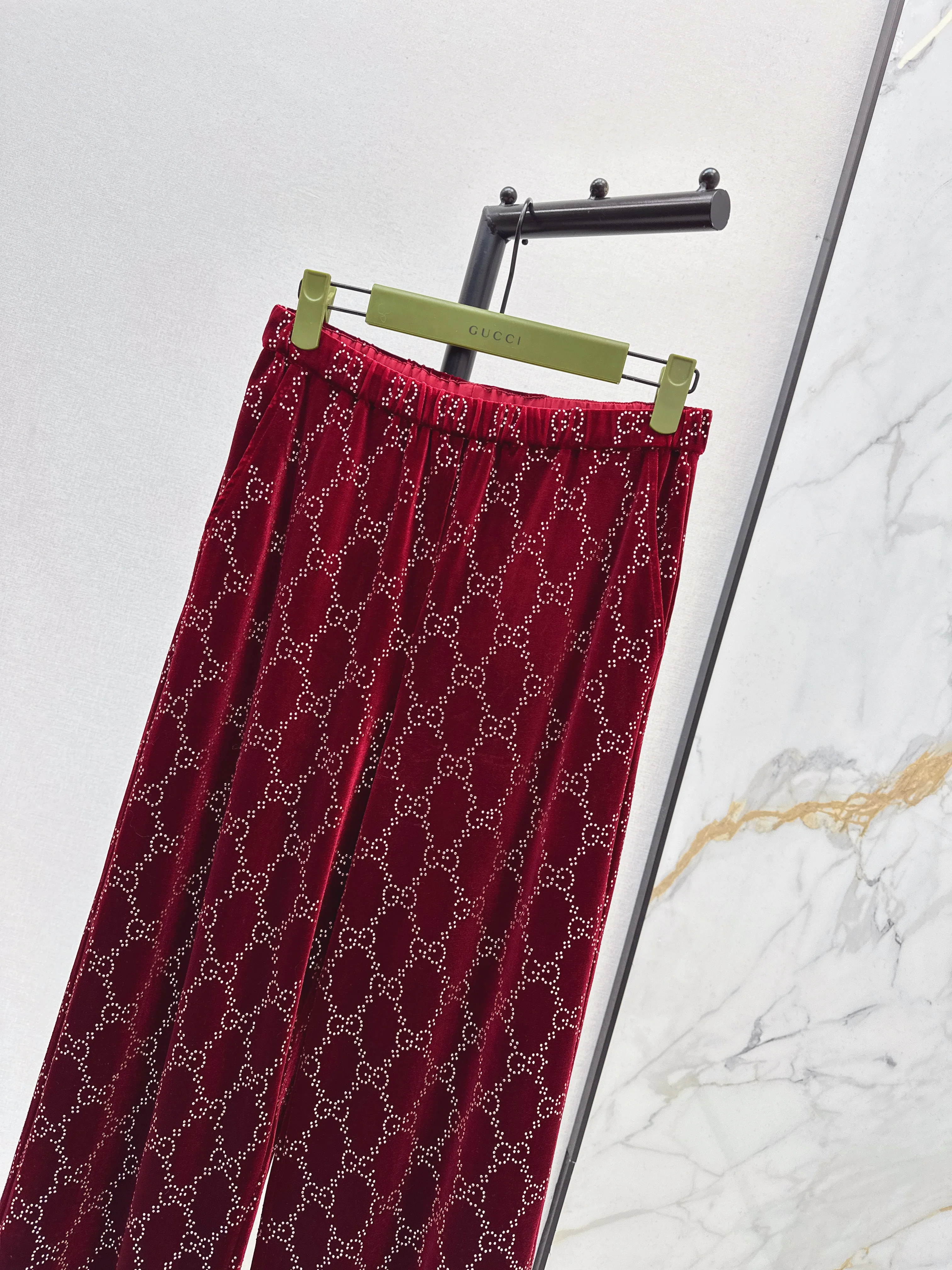 Gucc 26ss rhinestone suit pants