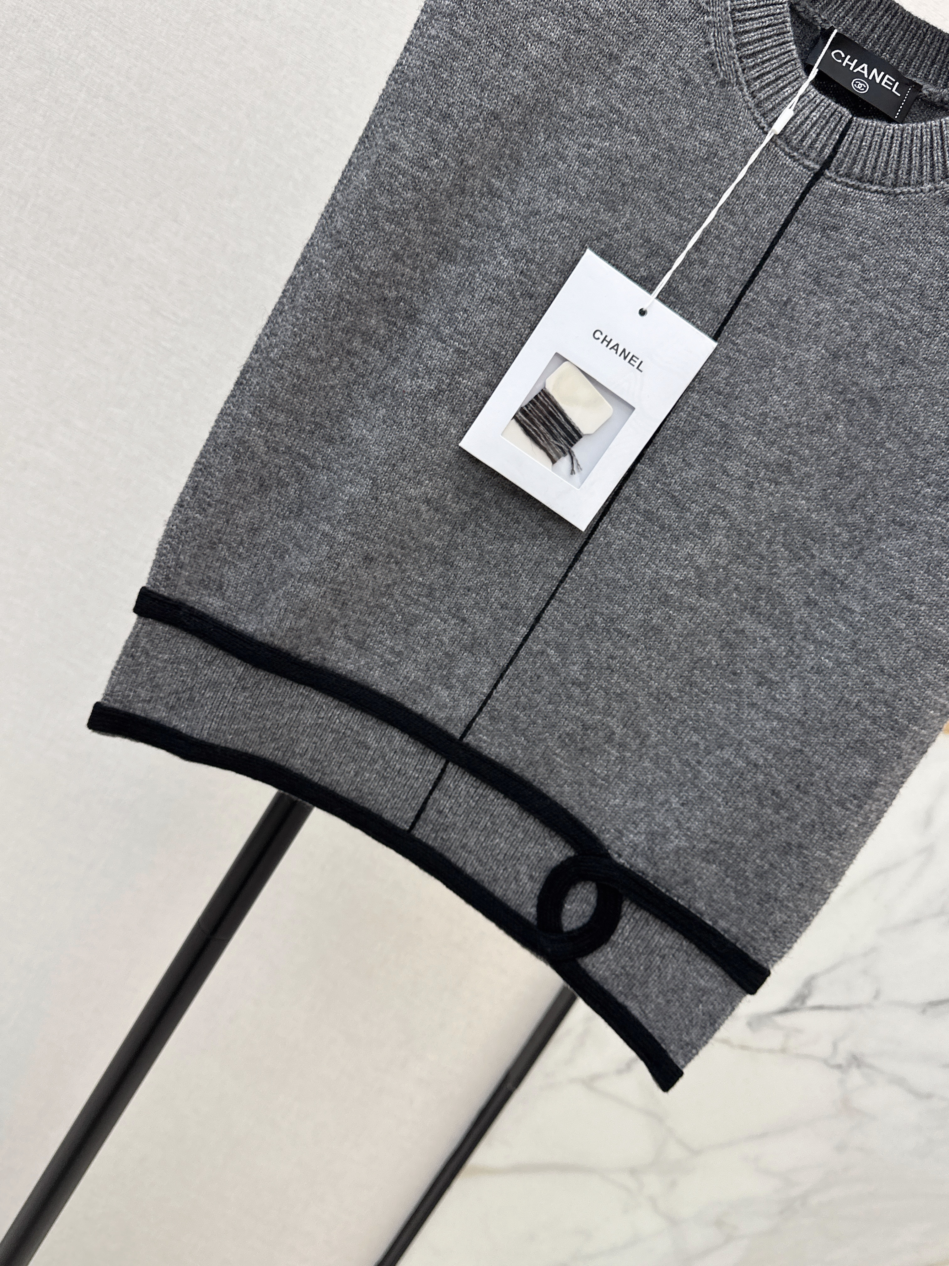 Chan 26ss jacquard knit vest