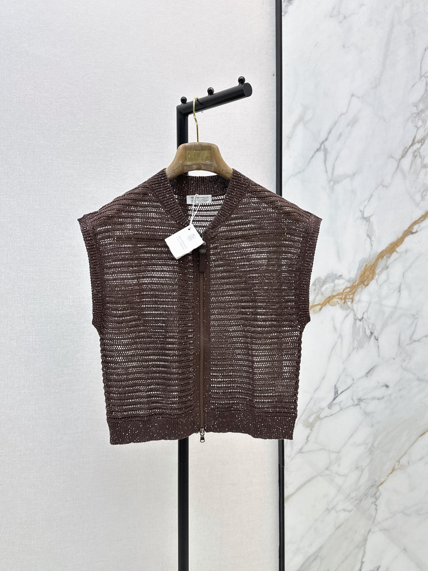 Brun 26ss sleeveless knit cardigan