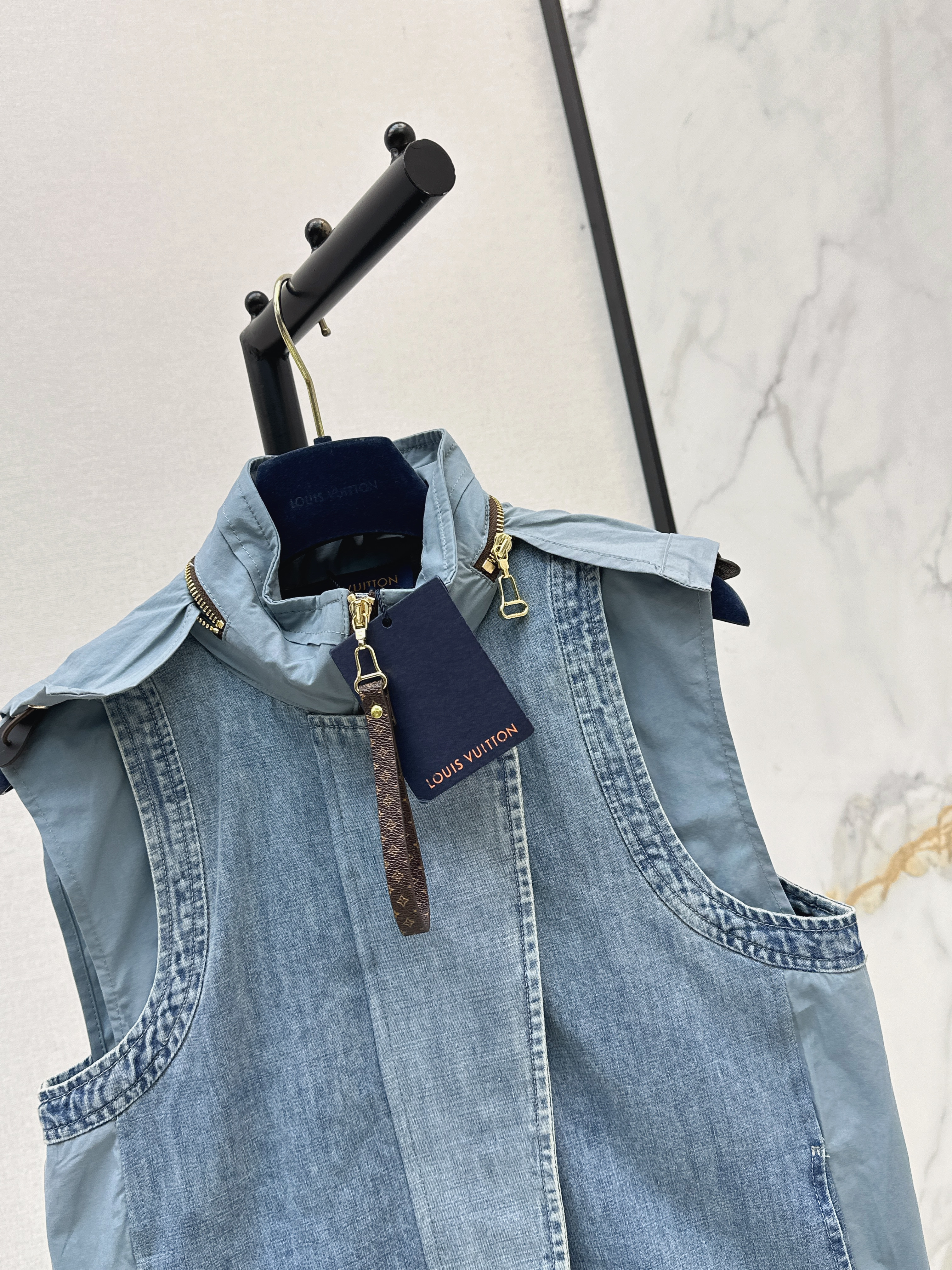 Louis 26SS Washed Utility Denim Vest