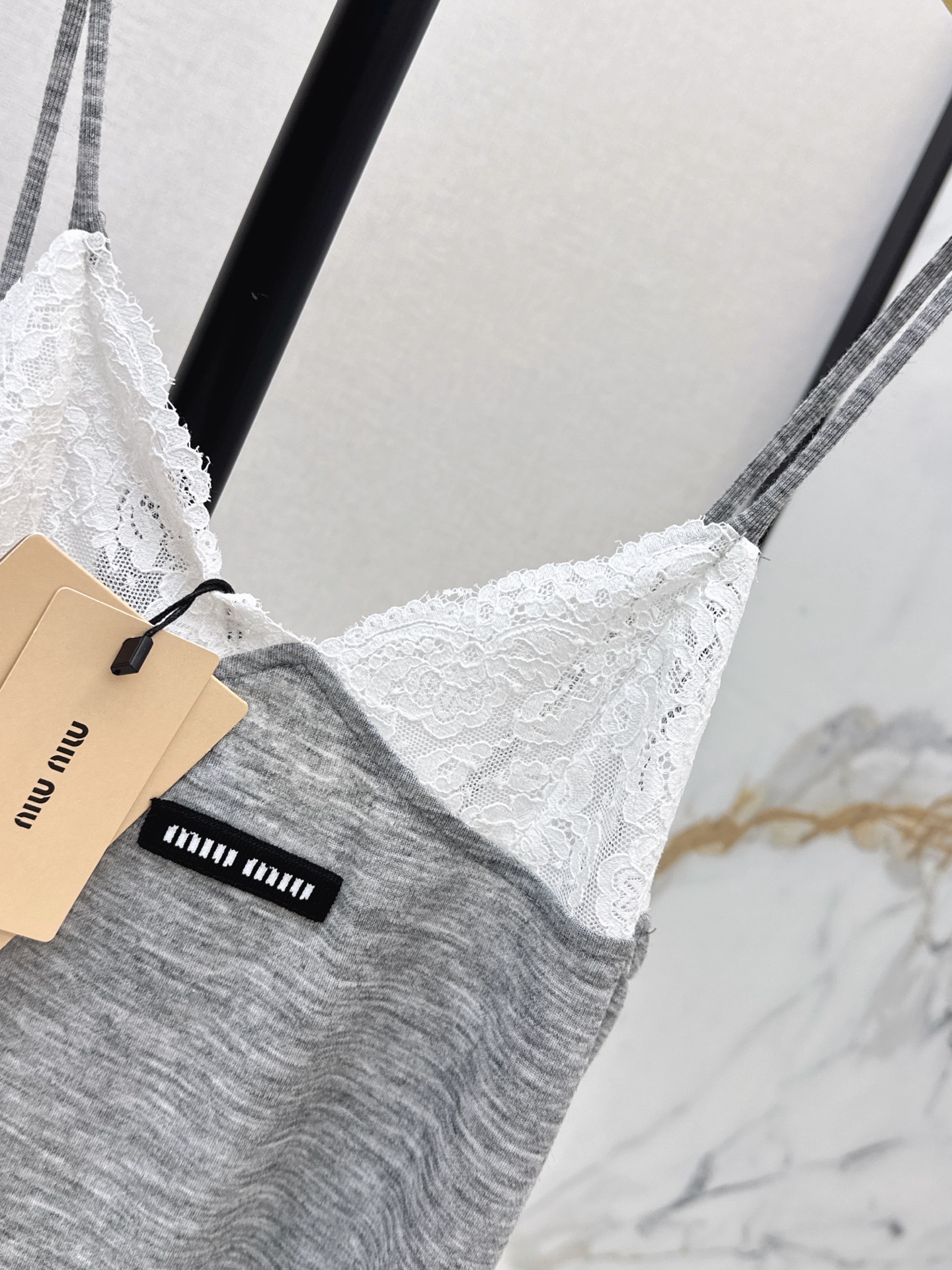 Miu 26ss lave knit slip dress