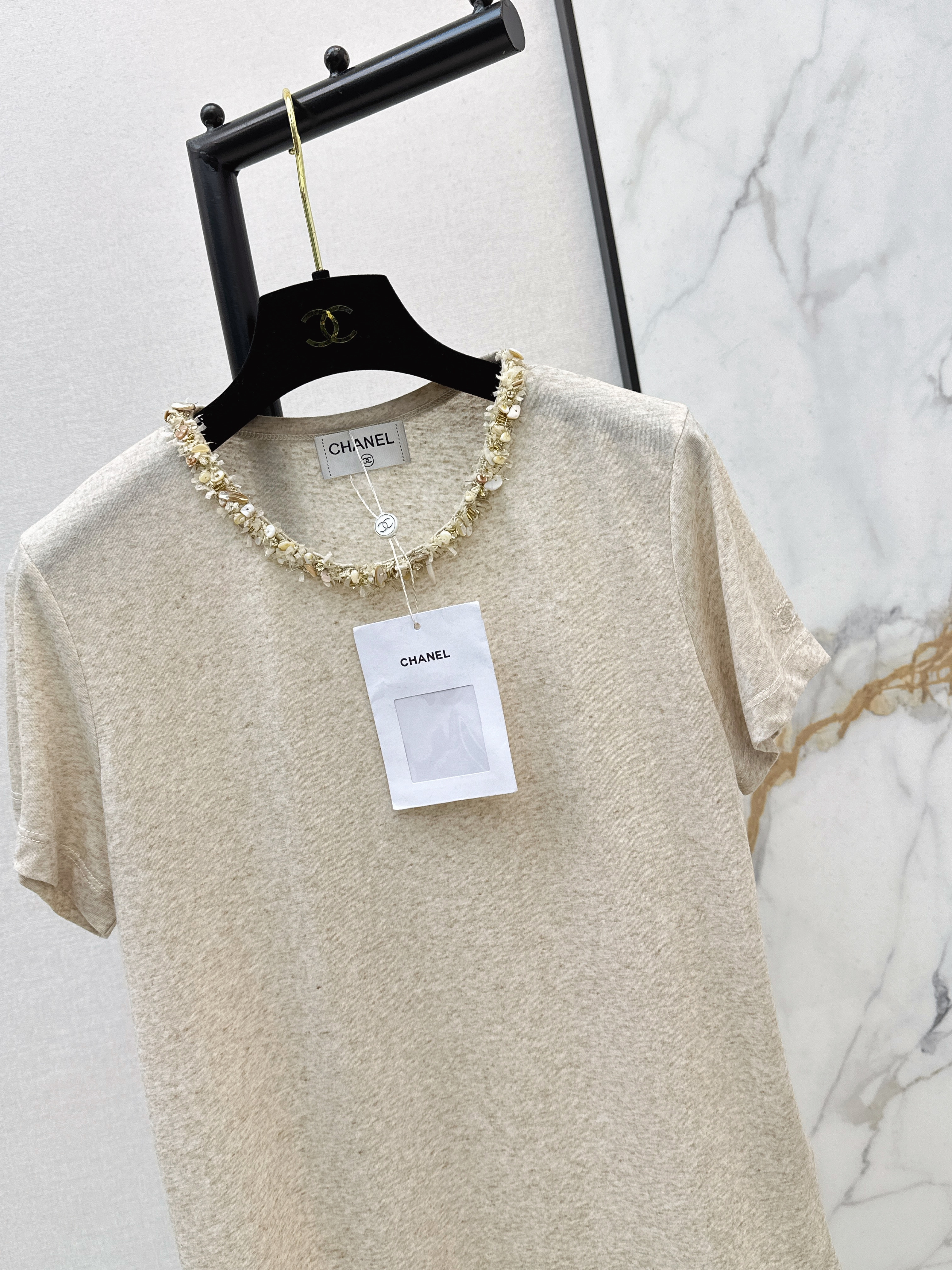 Chan 26ss rhinestone t-shirts