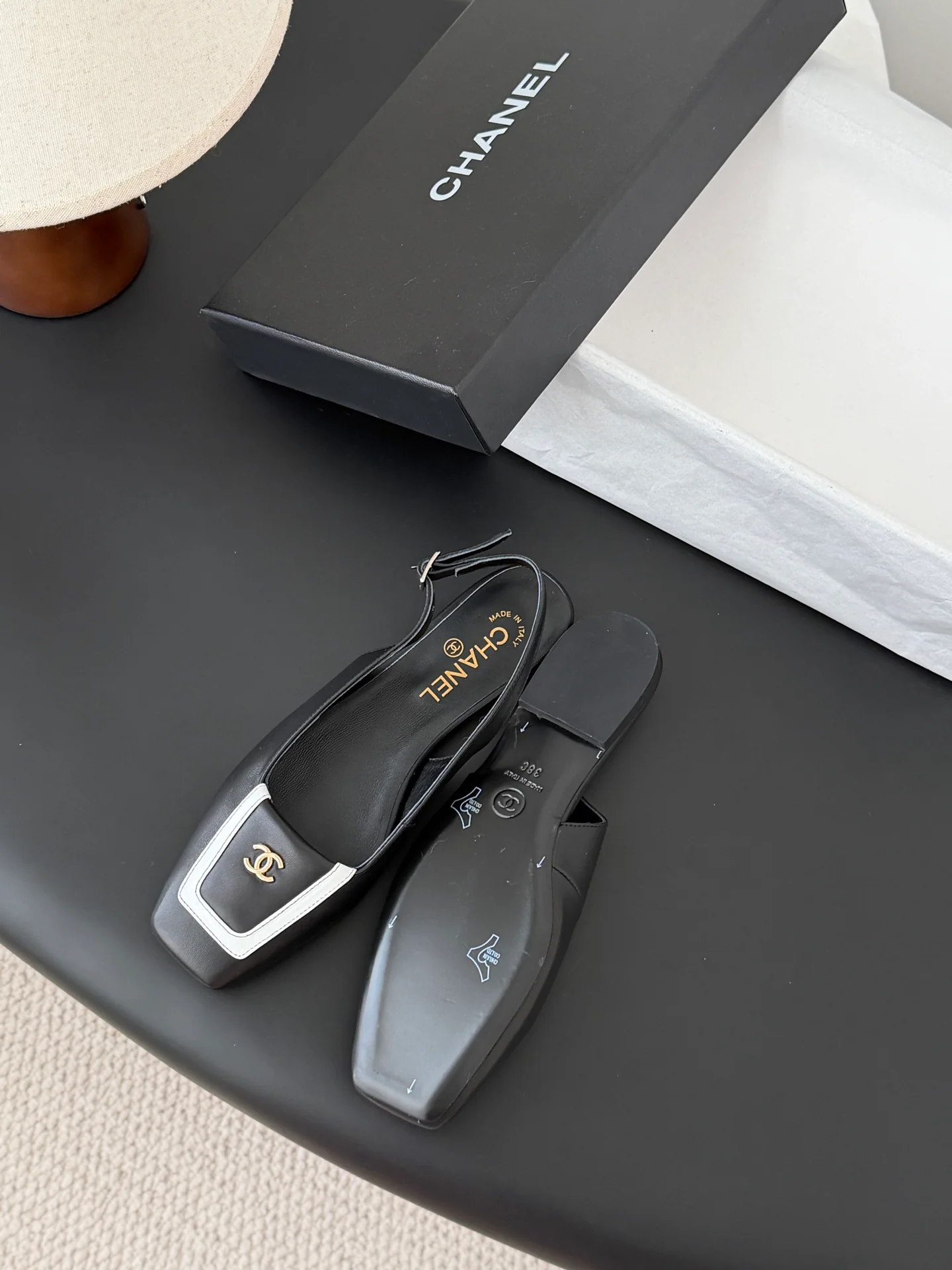 Chan 25B square-toe slingback mary janes