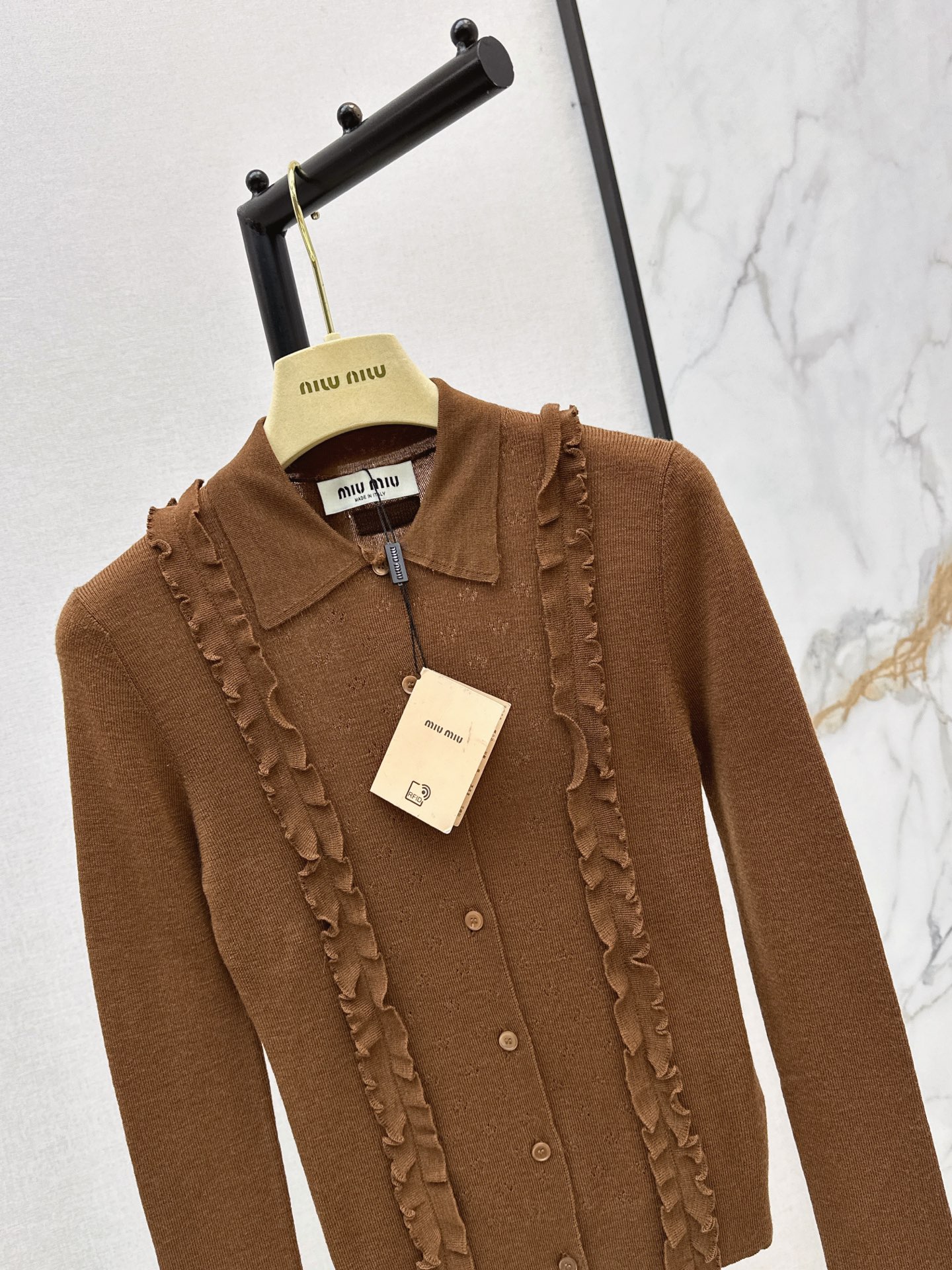 Miu 26ss ruffle cardiagn