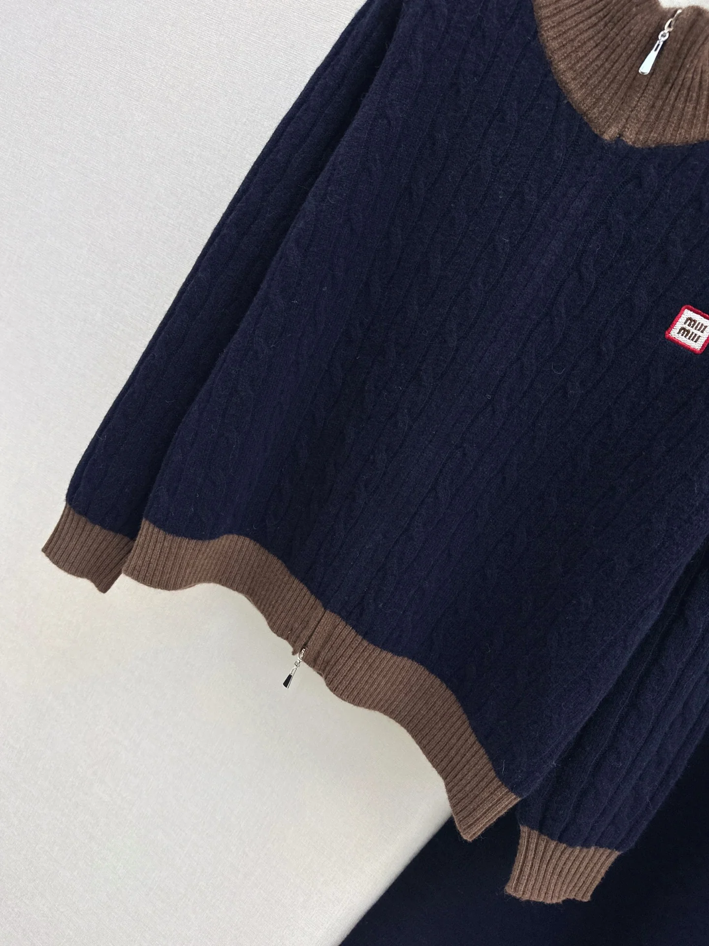 Miu 25fw wool cardigan +wide pants outfit sets