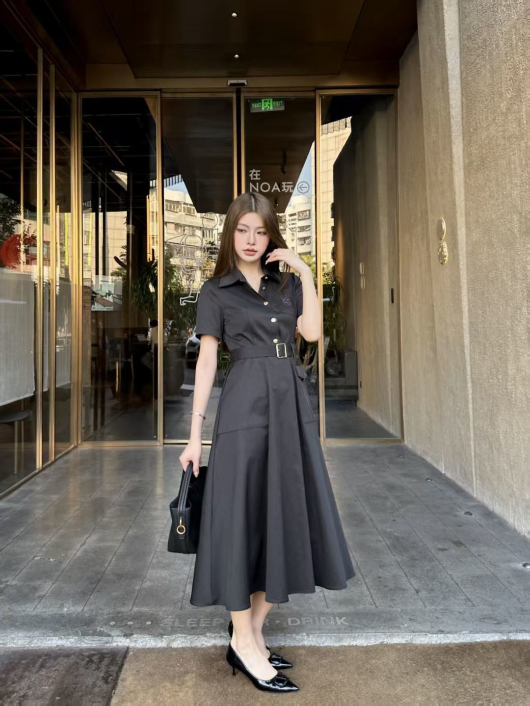 Loe 26ss logo embroidery dress