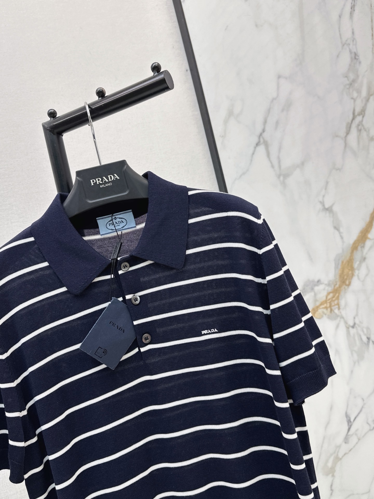 Pra 26ss stripe polo shirt