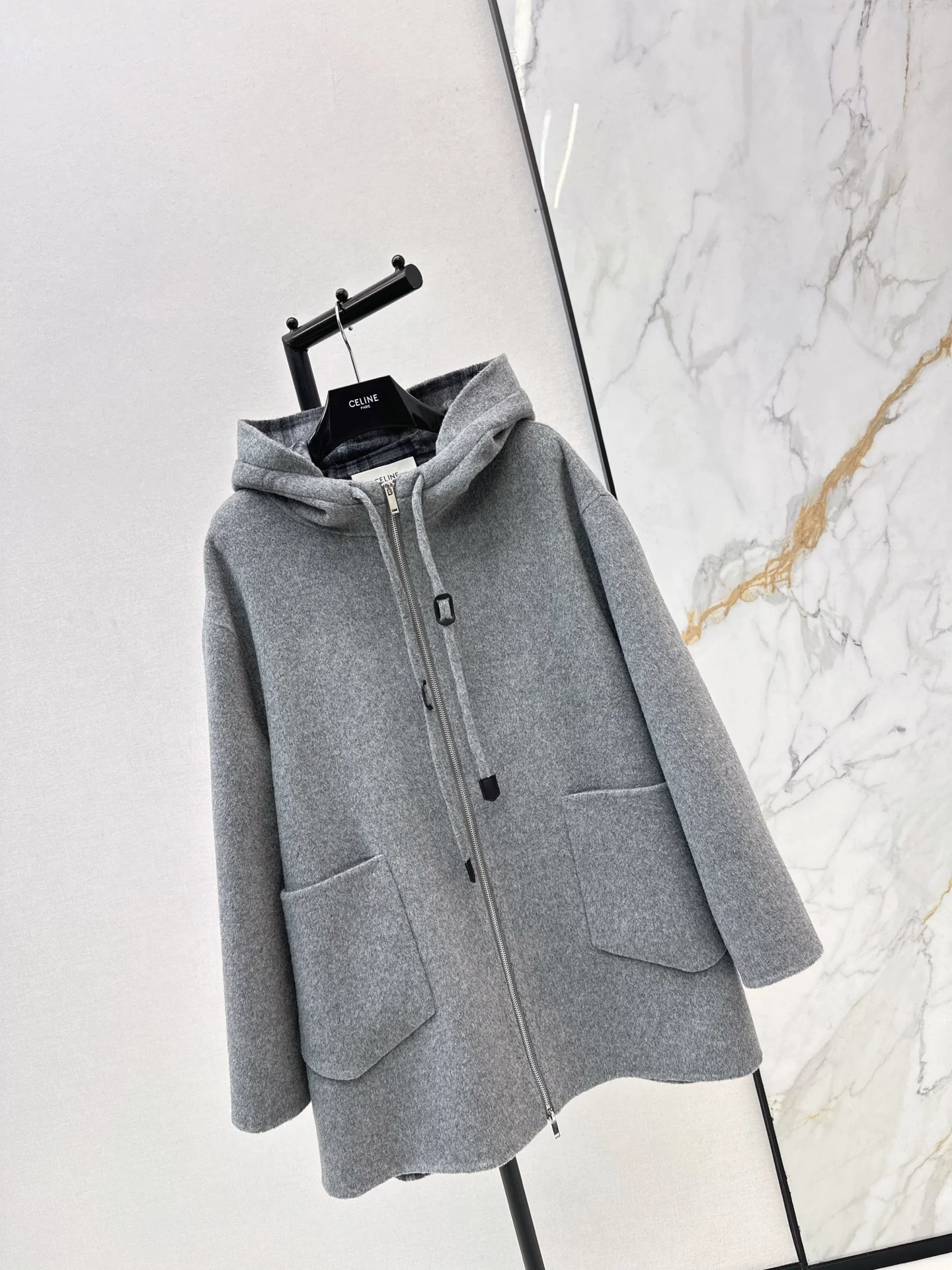 Celi 26ss hooded woolen jacket