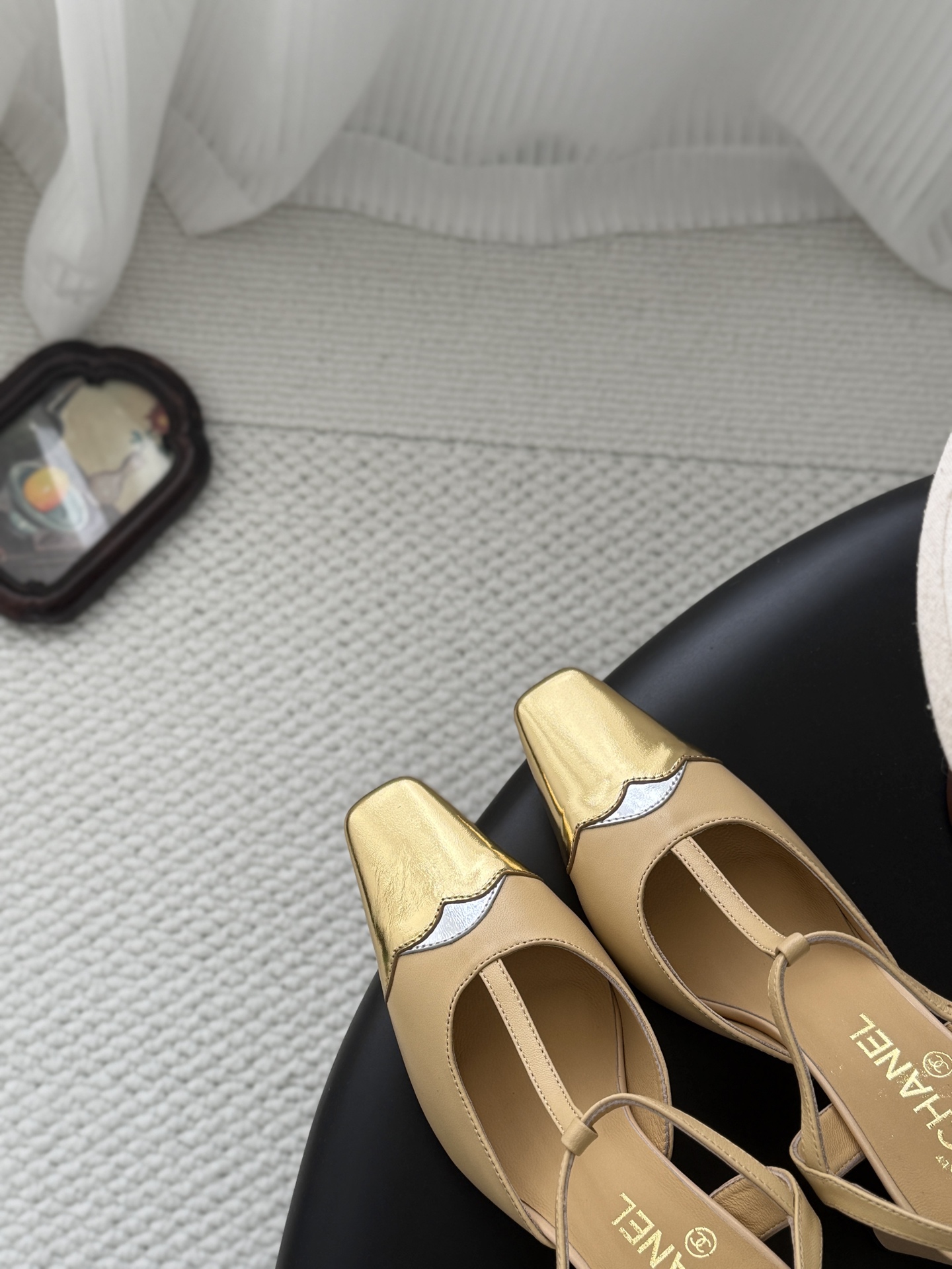Chan 26P t-strap slingback heels