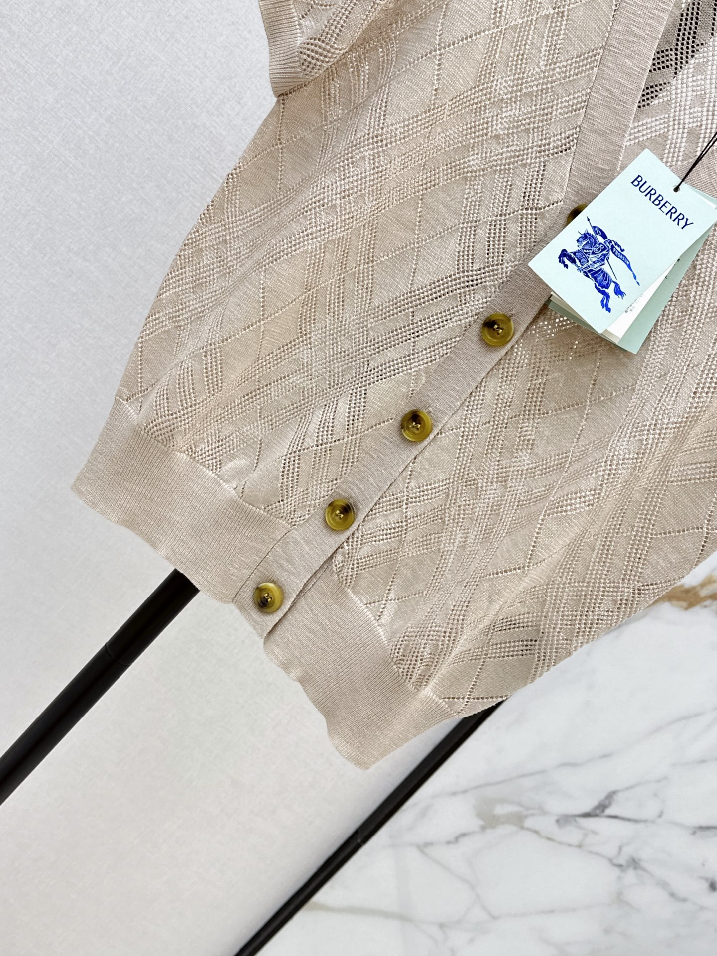Bur 26ss check jacquard knitwear