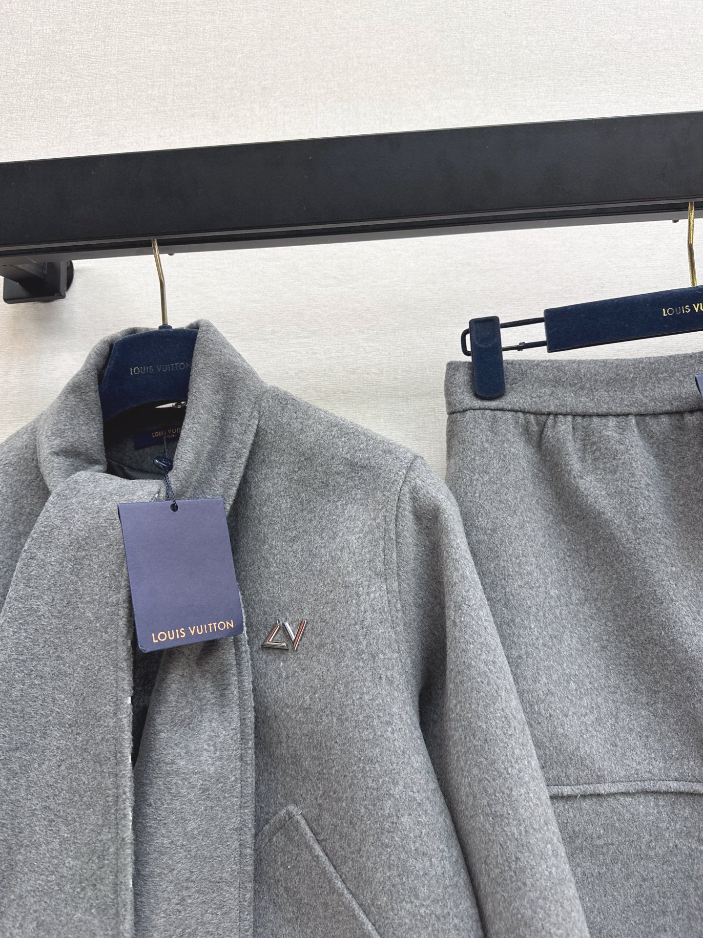 Louis 26ss woolen jacket skirt outfit sets