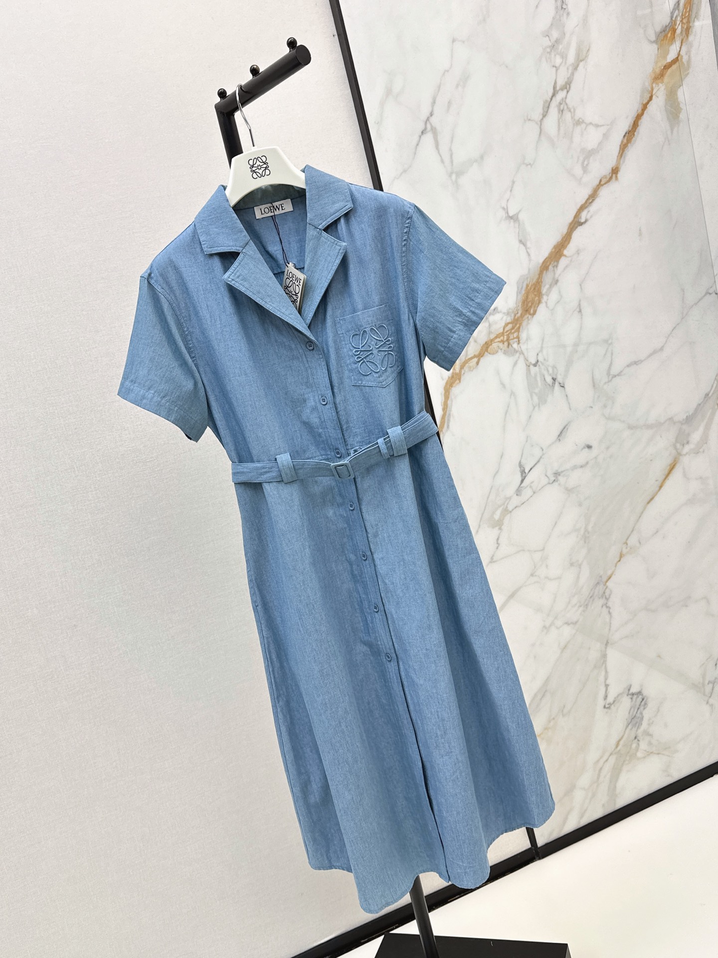 Loe 26ss denim shirt dress