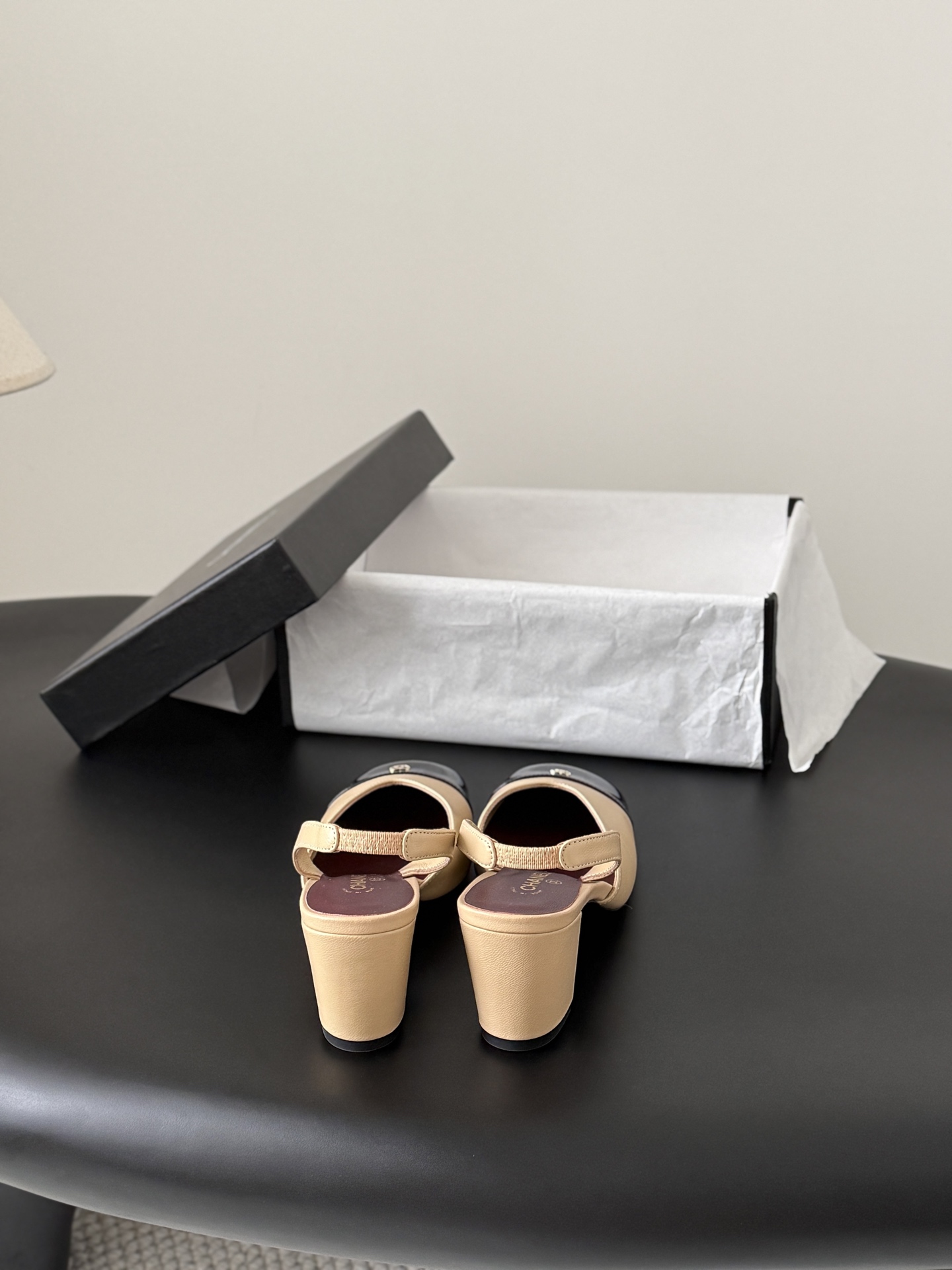 Chan two-tone slingback pumps