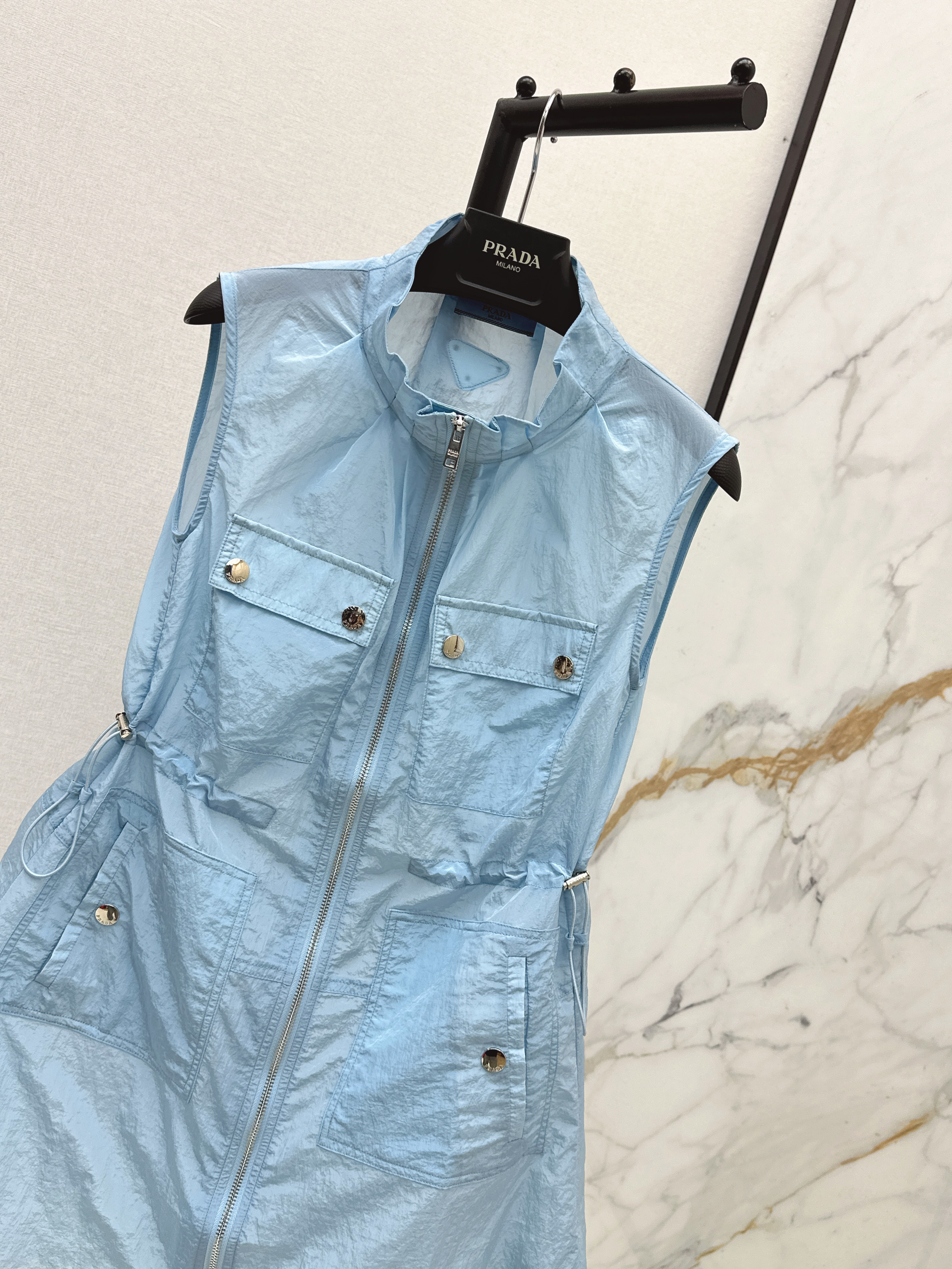 Pra 26ss drawstring sleeveless dress